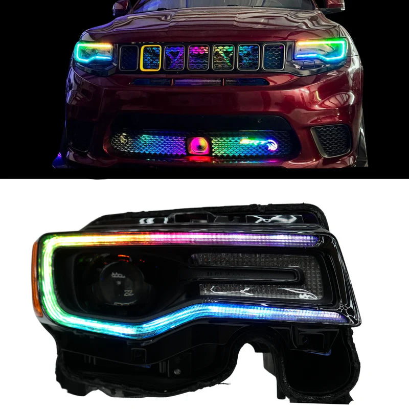 Jeep Grand Cherokee Multicolor DRL Boards (2014-2021) - LED Daytime Running Lights for Enhanced Visibility & Style - Perfect for Off-Roading & Night Driving