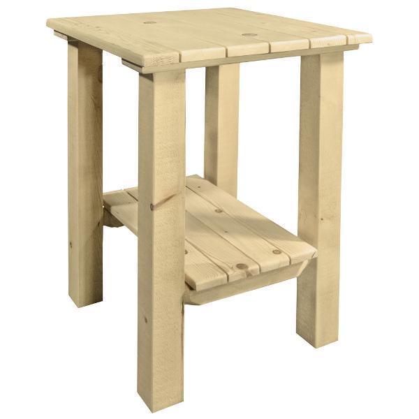 Rustic Homestead Exterior End Table - Outdoor Side Table for Patio, Garden, Porch & Deck - Weather-Resistant Accent Table for Coffee, Books & Decor