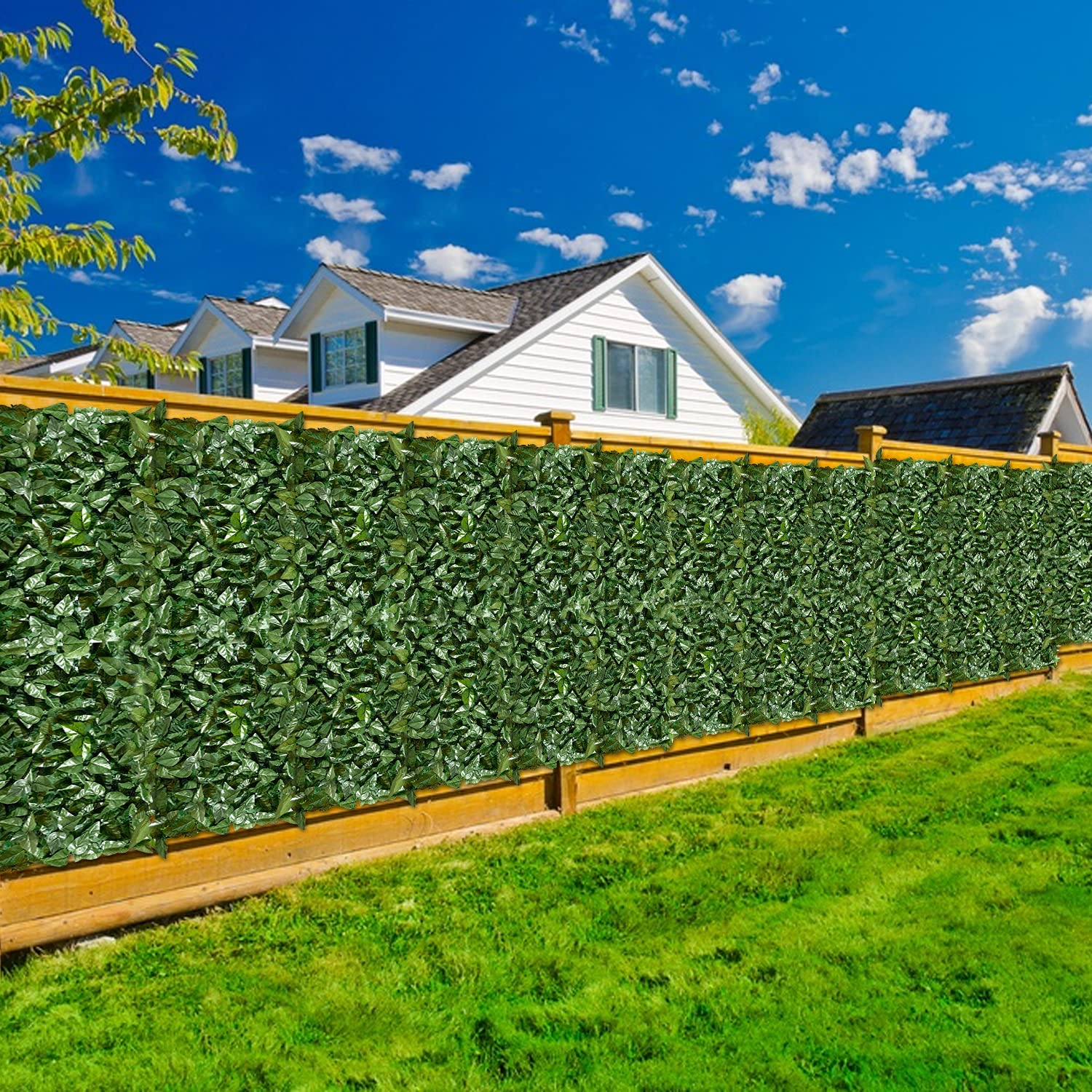 APICRED Artificial Ivy Privacy Fence Screen - 4'x14' Faux Ivy Hedge with Realistic Leaves - 3 Pack Outdoor Decor for Patio, Garden & Balcony Privacy