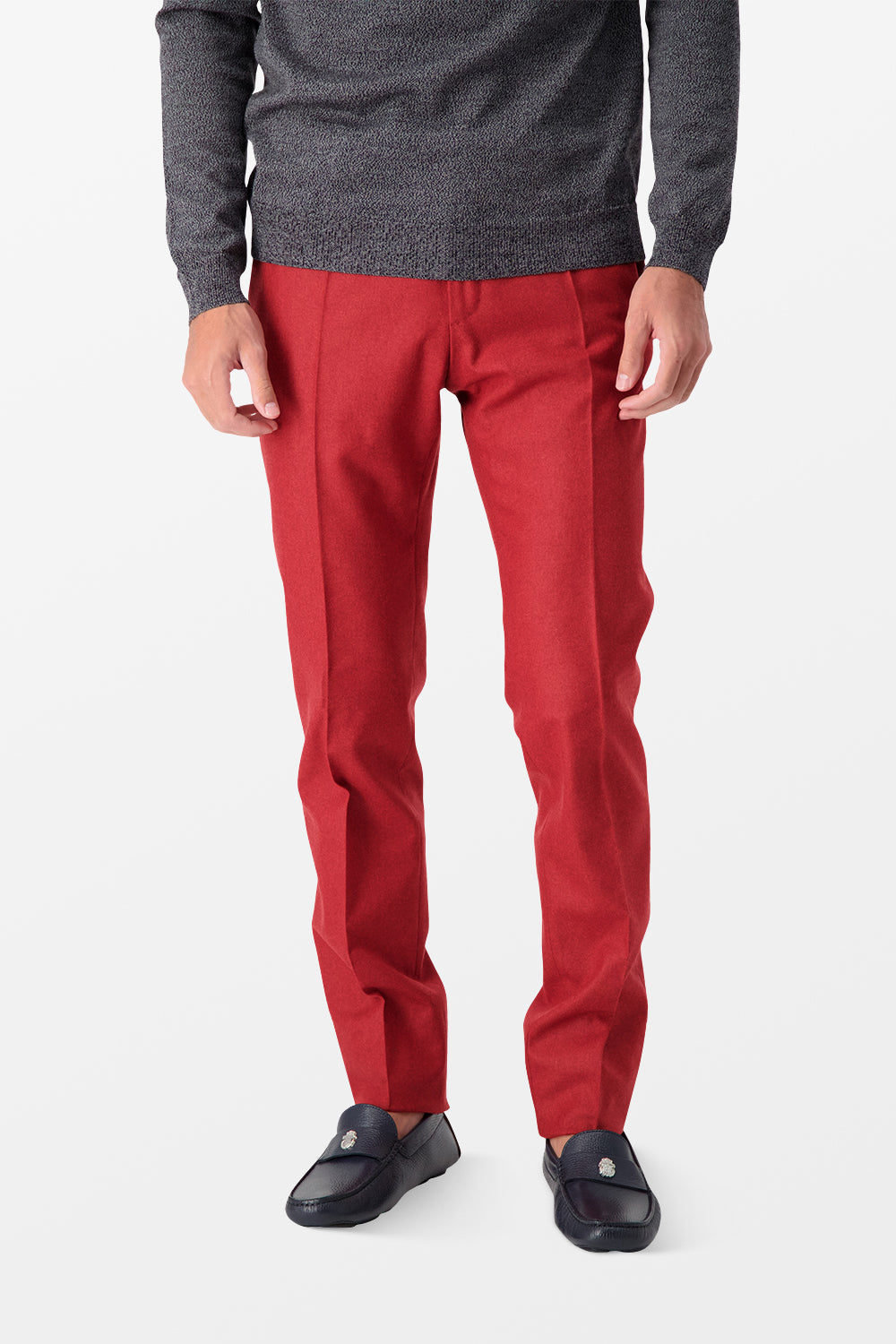 Incotex Red Classic Men's Dress Pants - Slim Fit Comfortable Formal Trousers for Office, Business & Special Occasions