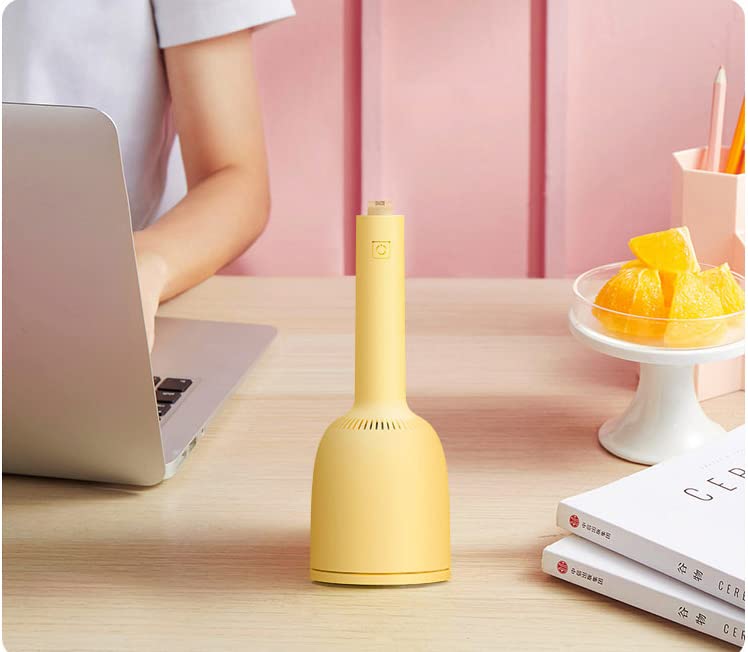 Mini Handheld Cordless Vacuum Cleaner - USB Rechargeable for Home & Car Cleaning - Portable & Lightweight - Ideal for Pet Hair, Dust, and Small Debris - Yellow
