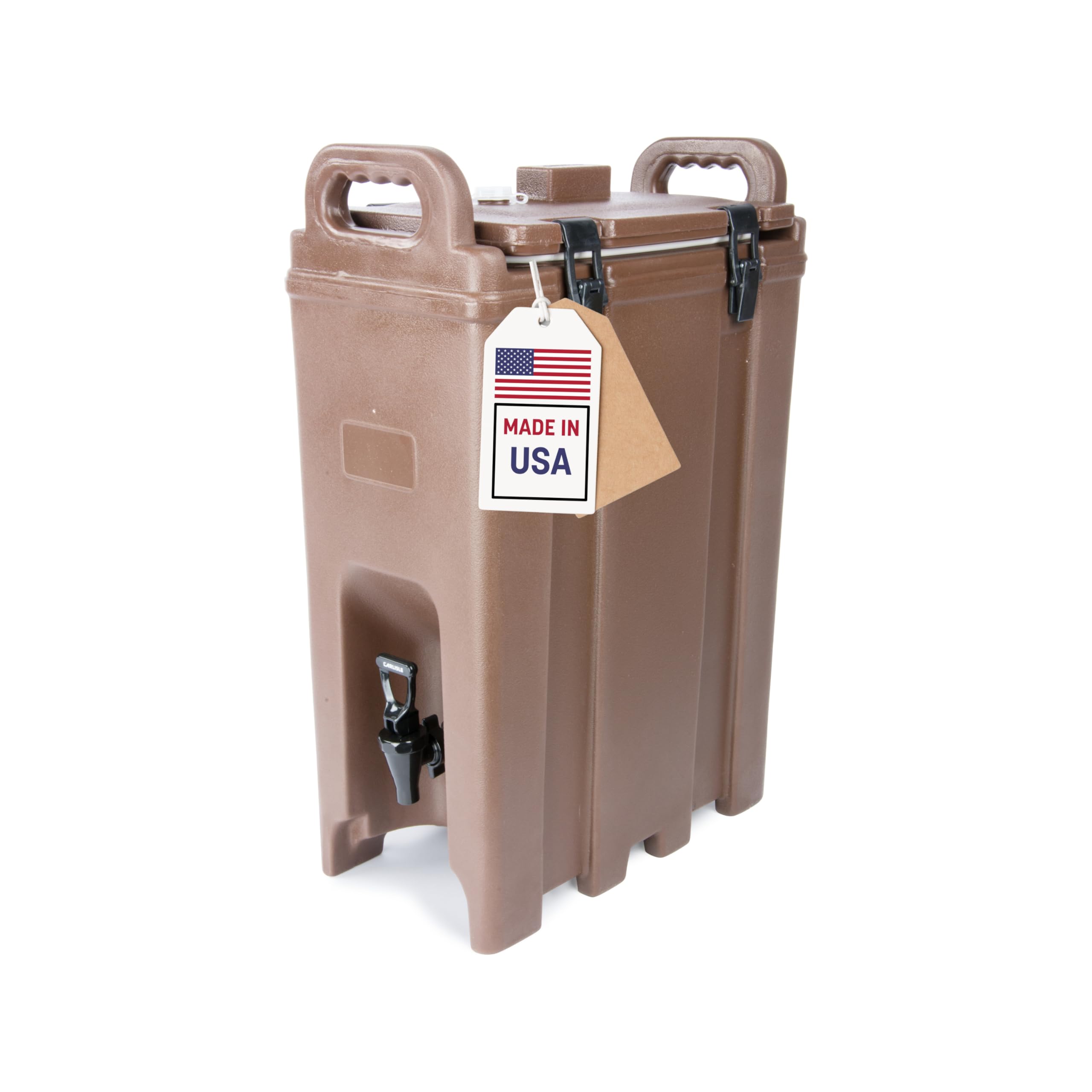 Carlisle FoodService 5 Gallon Insulated Beverage Dispenser with Handles - Brown Plastic Drink Container for Catering, Events, Restaurants & Kitchens | Perfect for Parties, Weddings, Buffets & Food Service Businesses
