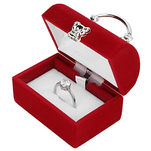 Elegant Flocked Jewelry Box - Retro Red Travel Storage Case for Earrings & Necklaces | Perfect Gift & Portable Organizer for Home, Travel & Daily Use