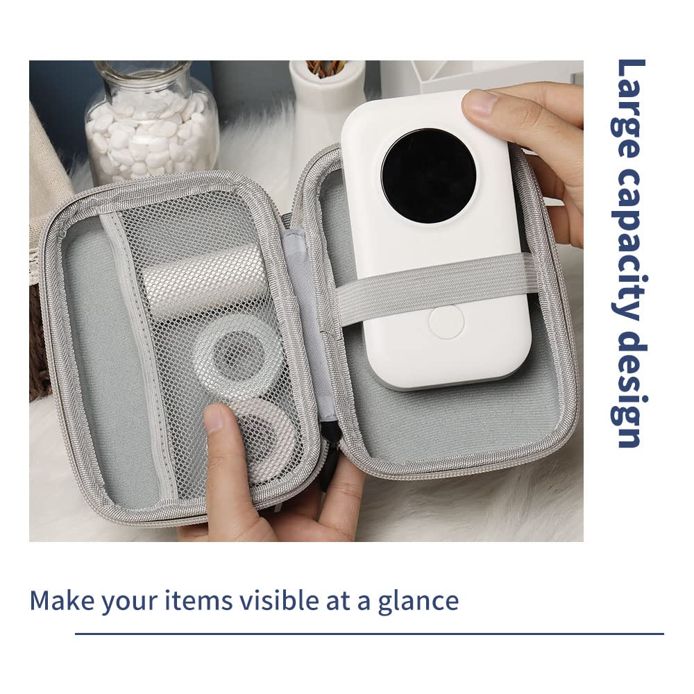 Phomemo D30 Portable Label Maker with Grey Hard Carrying Case - Perfect for Home, Office & Warehouse Organization | Thermal Label Printer for Shipping, Filing & Storage
