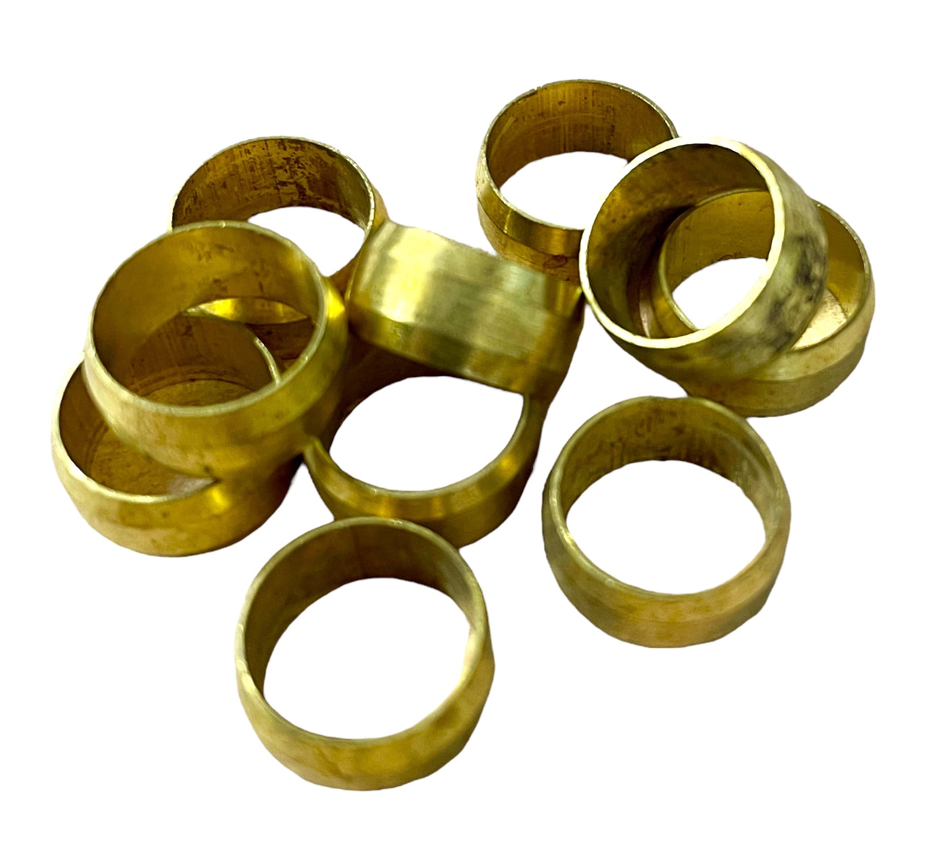 10mm Brass Compression Olives - Pack of 10 for Plumbing, Pipe Fittings & Water Supply Connections