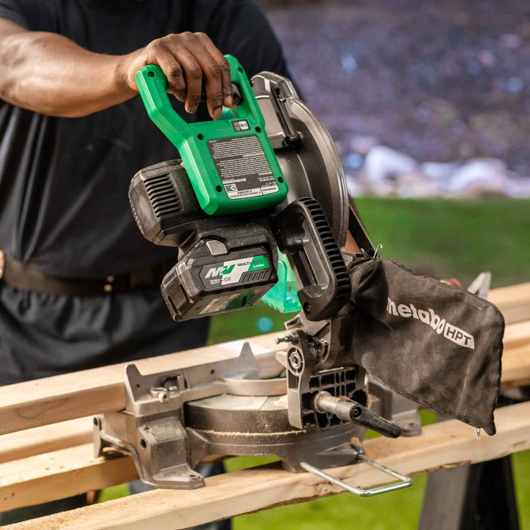 Metabo HPT 18V MultiVolt Cordless Miter Saw Kit with 10-Inch Blade - Includes 18V/36V Battery & Charger - Xact Cut LED Shadow Line System - Perfect for Woodworking, DIY Projects & Professional Construction Jobs (Model C1810DFA)