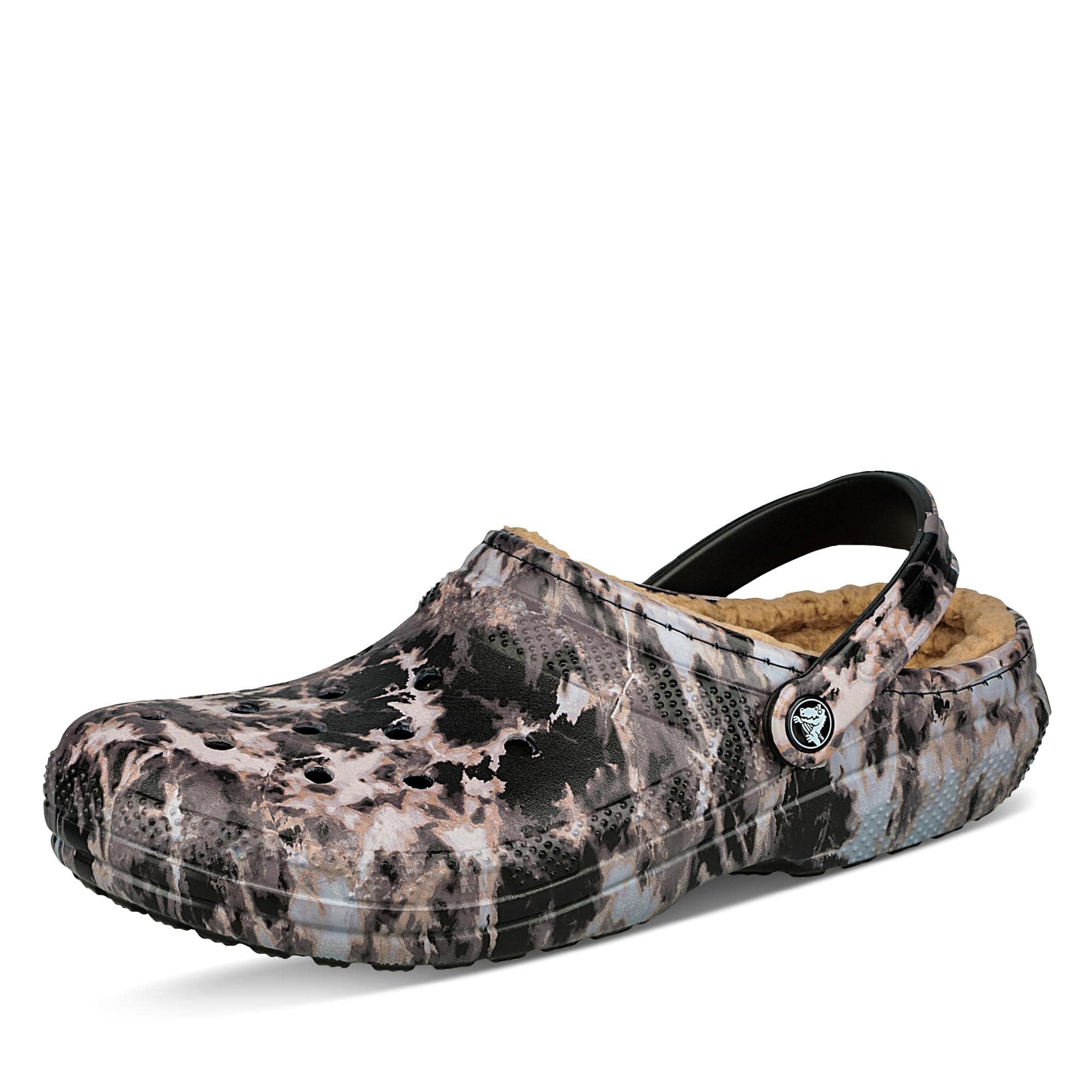 Crocs Unisex Classic Lined Tie-Dye Clogs - Comfortable Slip-On Shoes for Men & Women - Perfect for Home, Garden, and Outdoor Activities