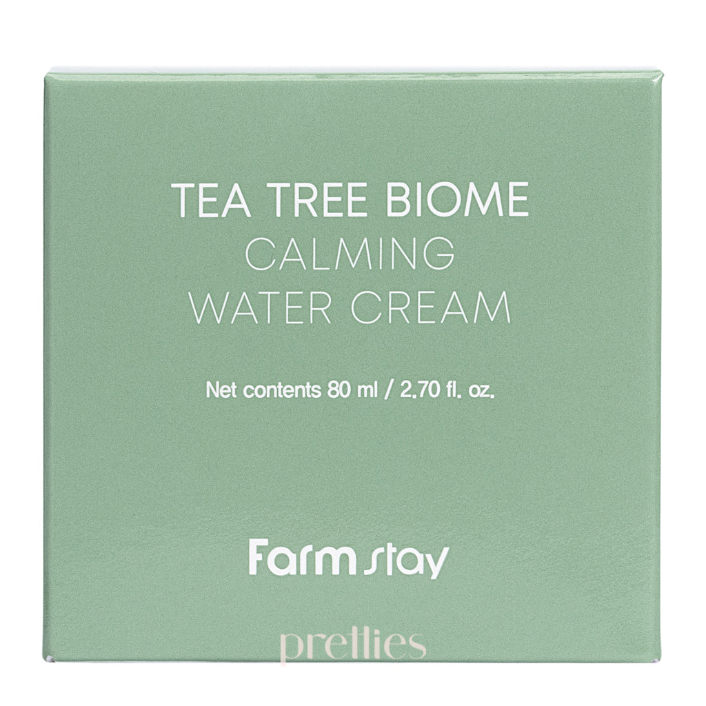 Farmstay Tea Tree Biome Calming Water Cream 80ml - Soothing Moisturizer for Acne-Prone & Sensitive Skin - Perfect for Daily Skincare Routine & Post-Treatment Care