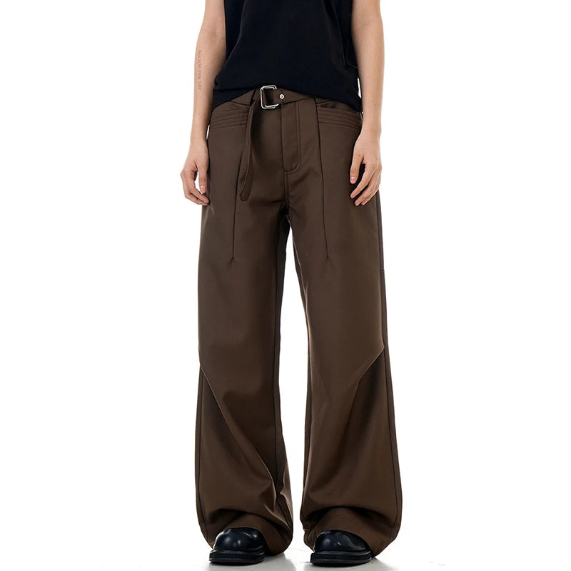 American Style Men's Suit Pants - Loose Fit Pleated Straight Leg Trousers | Solid Color Casual Dress Pants for Summer | Office Wear, Business Attire & Formal Occasions