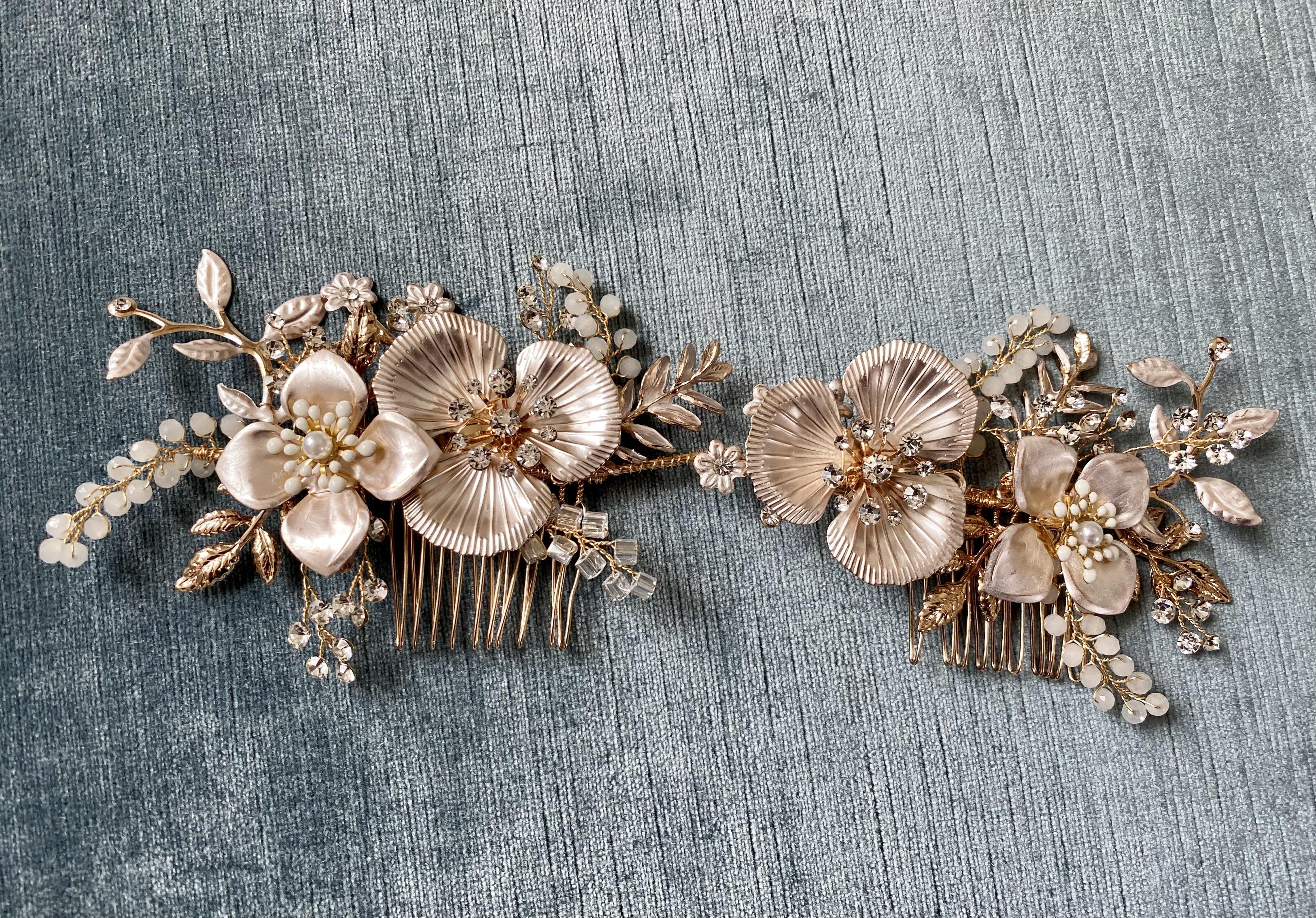 Elegant MIA Rose Gold Floral Headpiece for Women - Perfect for Weddings, Parties & Special Occasions