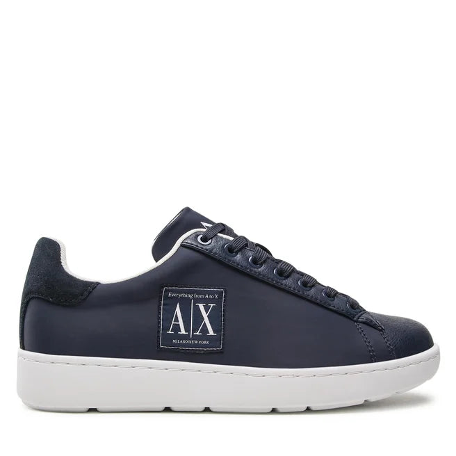 Armani Exchange Men's Navy & White Casual Sneakers - Comfortable Walking Shoes for Everyday Wear, Gym, and Travel