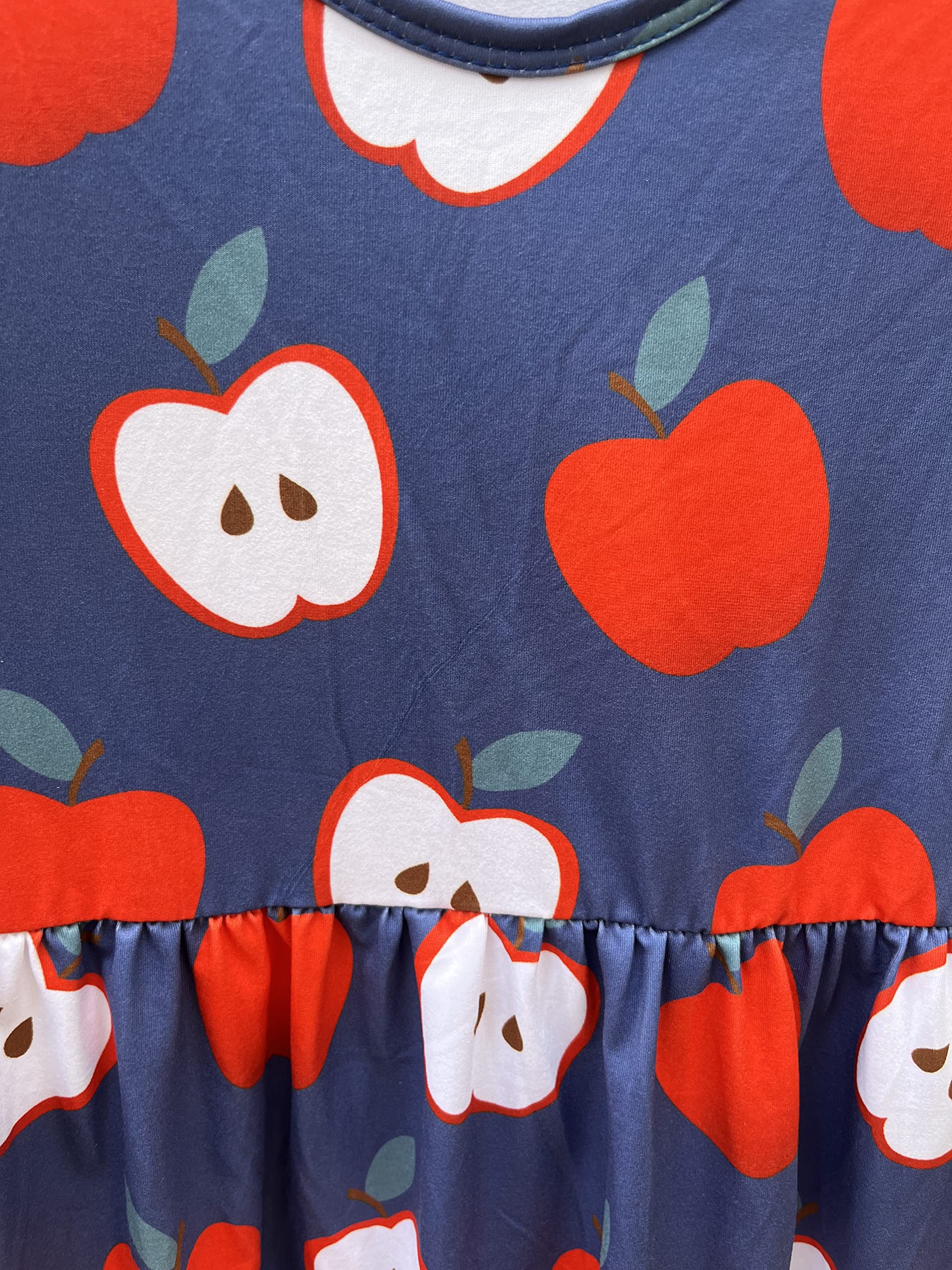 Girls' Back to School Dresses with Apple, Pencil & Notebook Prints - Cute Classroom Outfits for First Day & School Activities