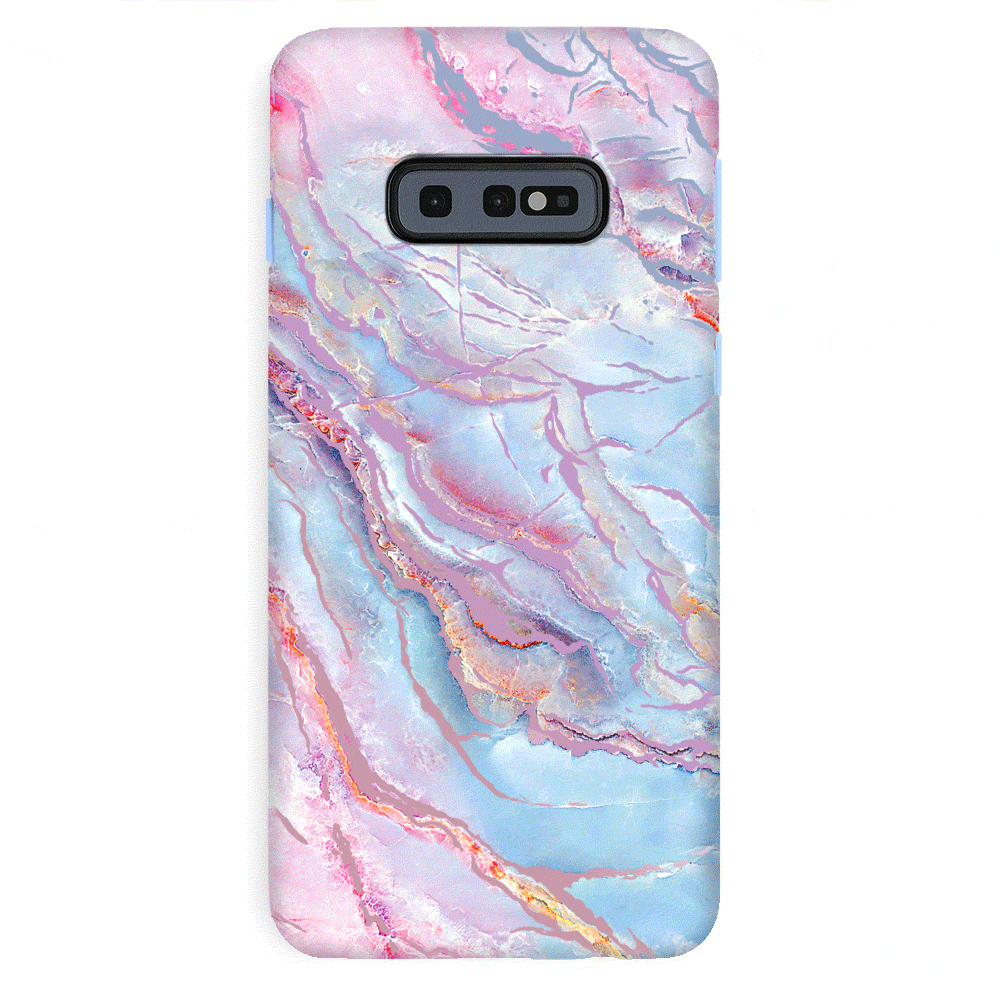 Holo Moonstone Marble Samsung Galaxy Phone Case - Protective Cover for Galaxy S21/S22/S23 Series - Stylish Glitter Design for Everyday Use & Special Occasions
