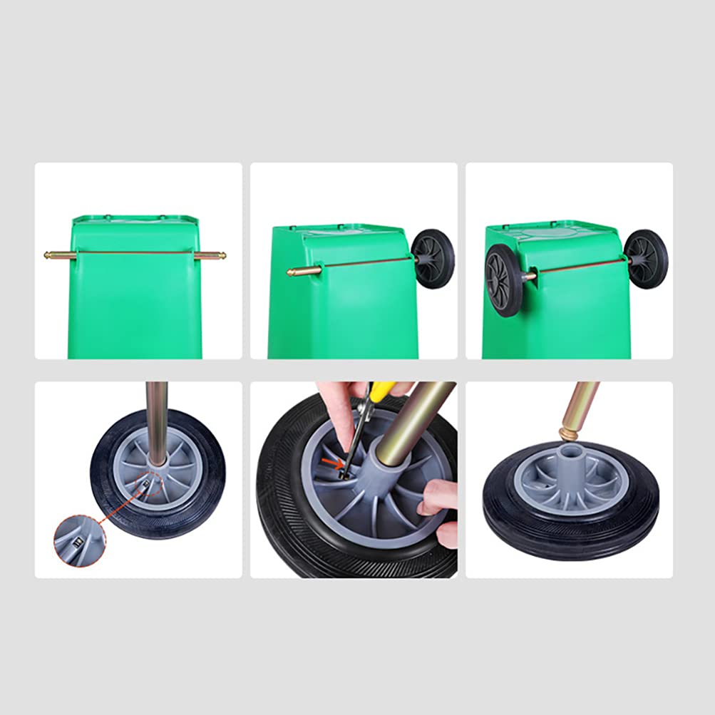Heavy Duty Rubber Trash Can Wheels - 4 Pack Hollow Shaft Casters for Kitchen & Outdoor Garbage Cans | Durable Replacement Wheels for Smooth Mobility in Home, Office & Commercial Use