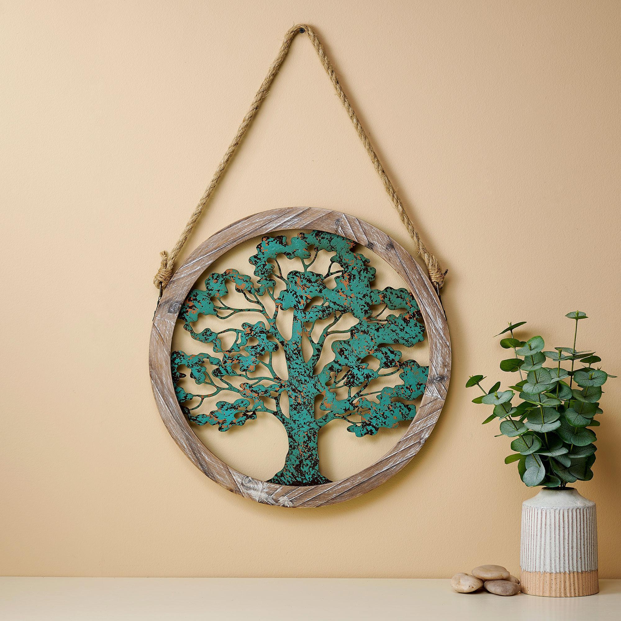 Circle of Life Tree Metal Wall Art - Handcrafted Nature Inspired Decor for Home & Office - Perfect for Living Room, Bedroom, or Gift Giving