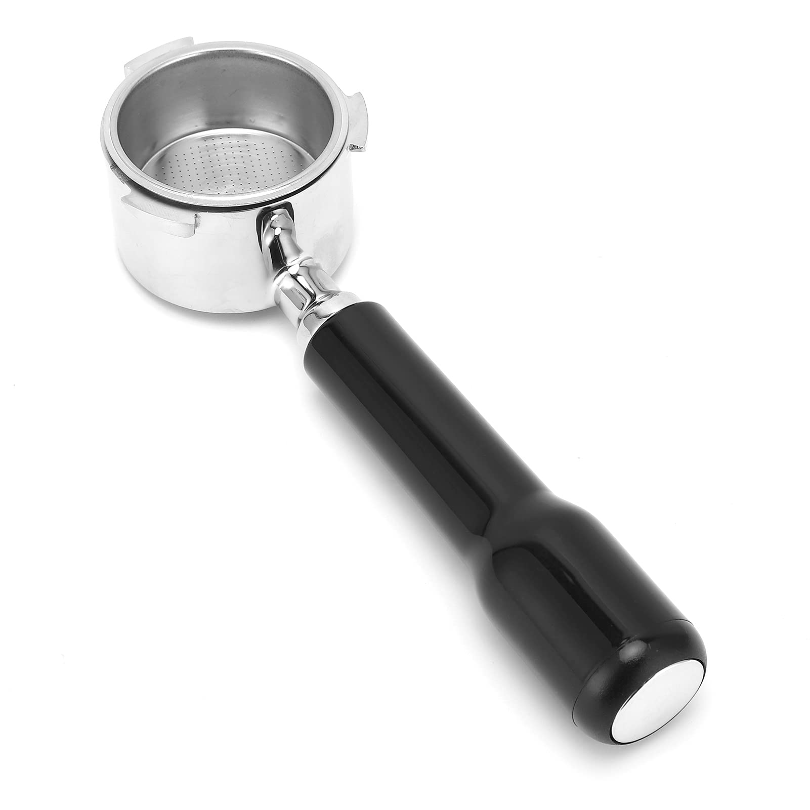 54mm Black Stainless Steel Bottomless Portafilter - Replacement Coffee Machine Handle & Filter Basket for Espresso Makers - Perfect for Home Baristas & Coffee Shops