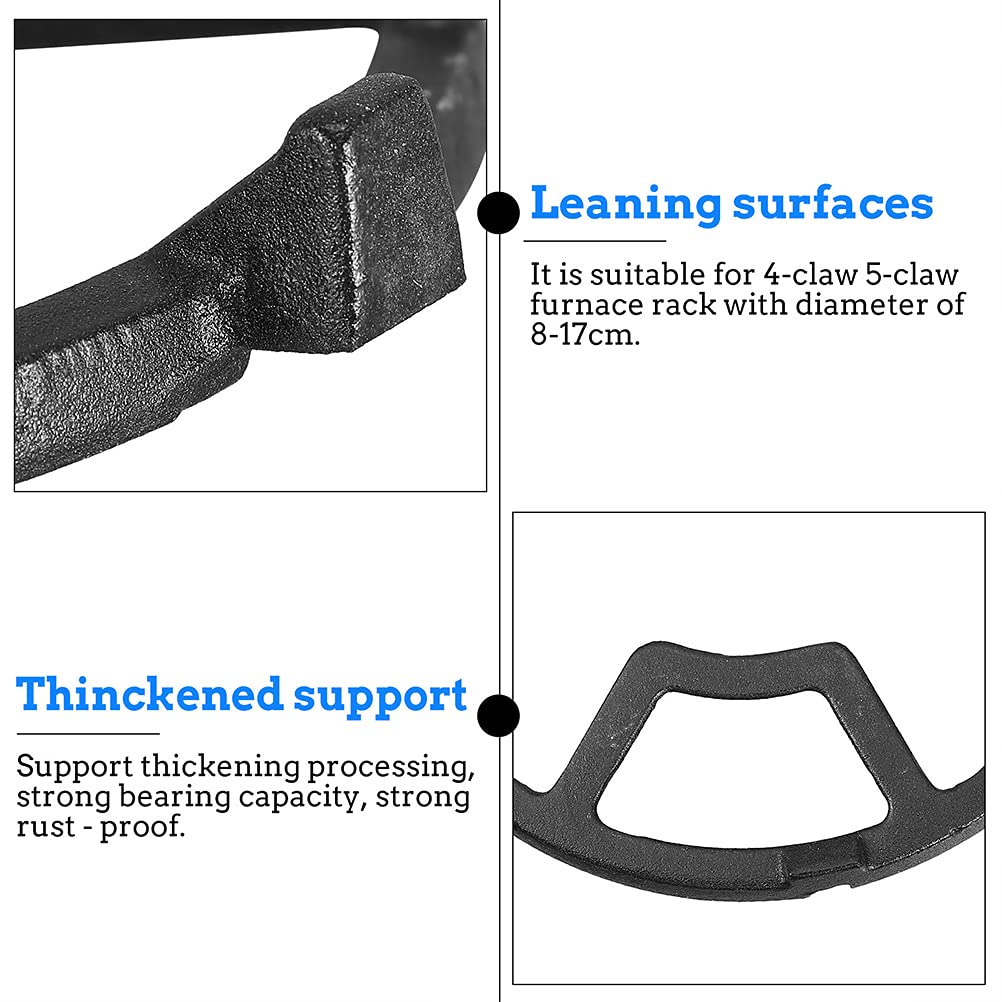 2-Pack Heavy Duty Cast Iron Gas Stove Bracket - Universal Wok Support Ring & Burner Grate for Secure Cooking - Perfect for Stir-Frying, Deep Frying & Outdoor Camping Stoves