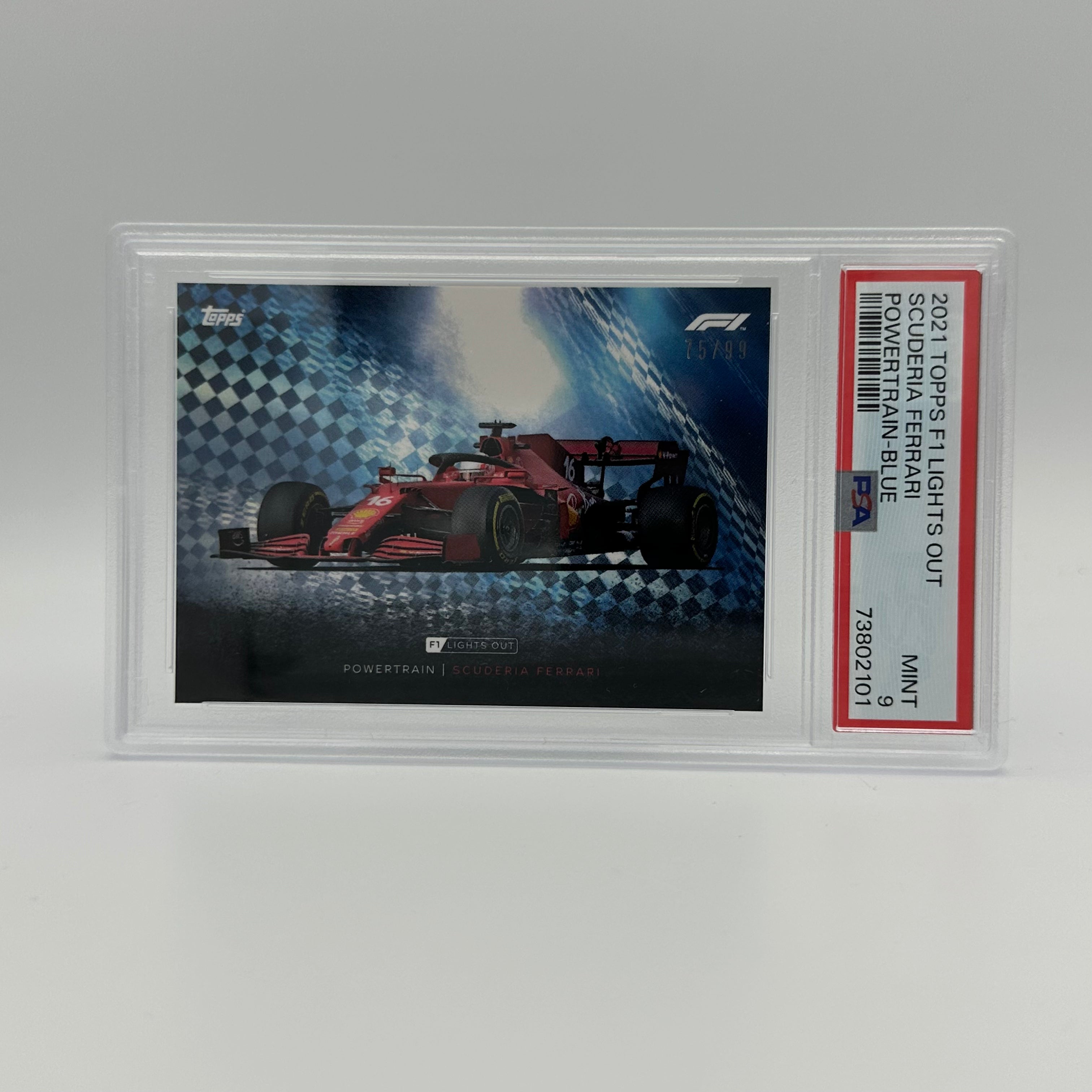 PSA 9 Graded 75/99 Scuderia Ferrari Powertrain Blue Trading Card - Perfect for Collectors, Racing Fans & Investment Portfolios