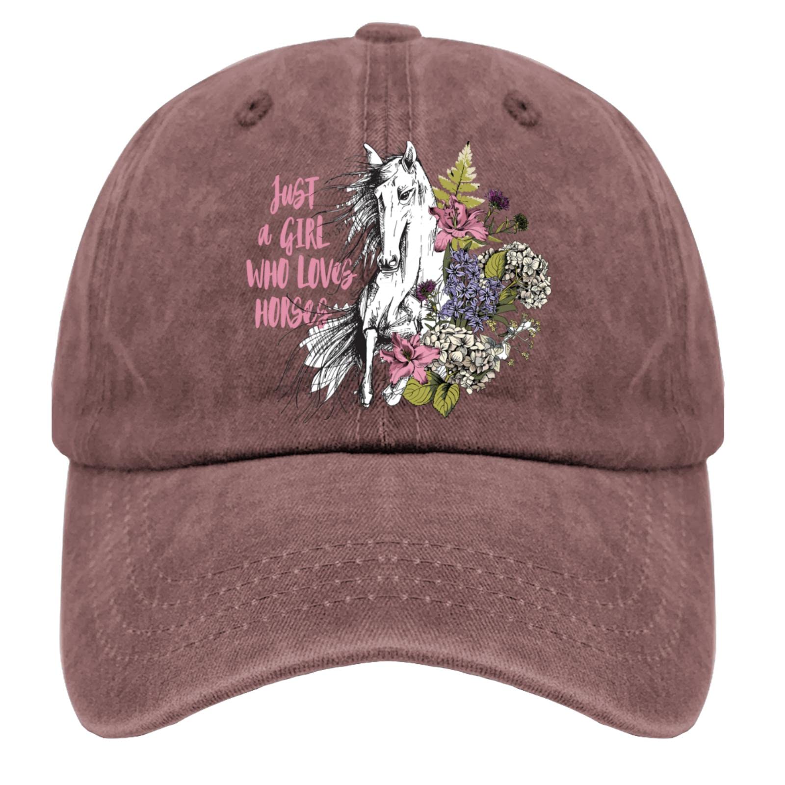 Women's Adjustable Cotton Baseball Cap - Plain Trucker Hat for Running & Outdoor Activities - Perfect for Horse Lovers & Casual Wear