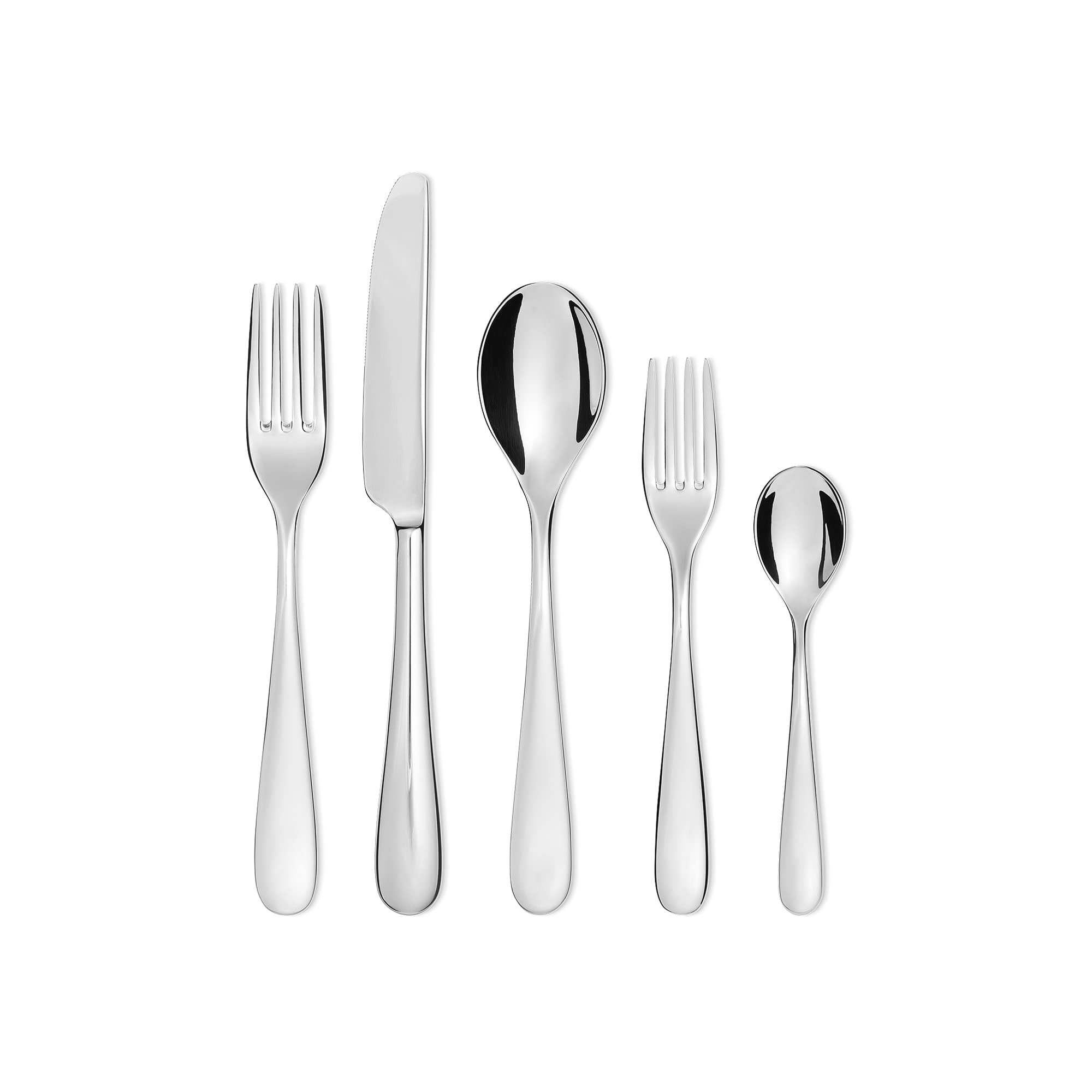 Alessi Nuovo Milano Coffee Spoon Set of 6 (5180/8) - Premium Stainless Steel Espresso Spoons for Coffee, Tea, Desserts & Home Decor