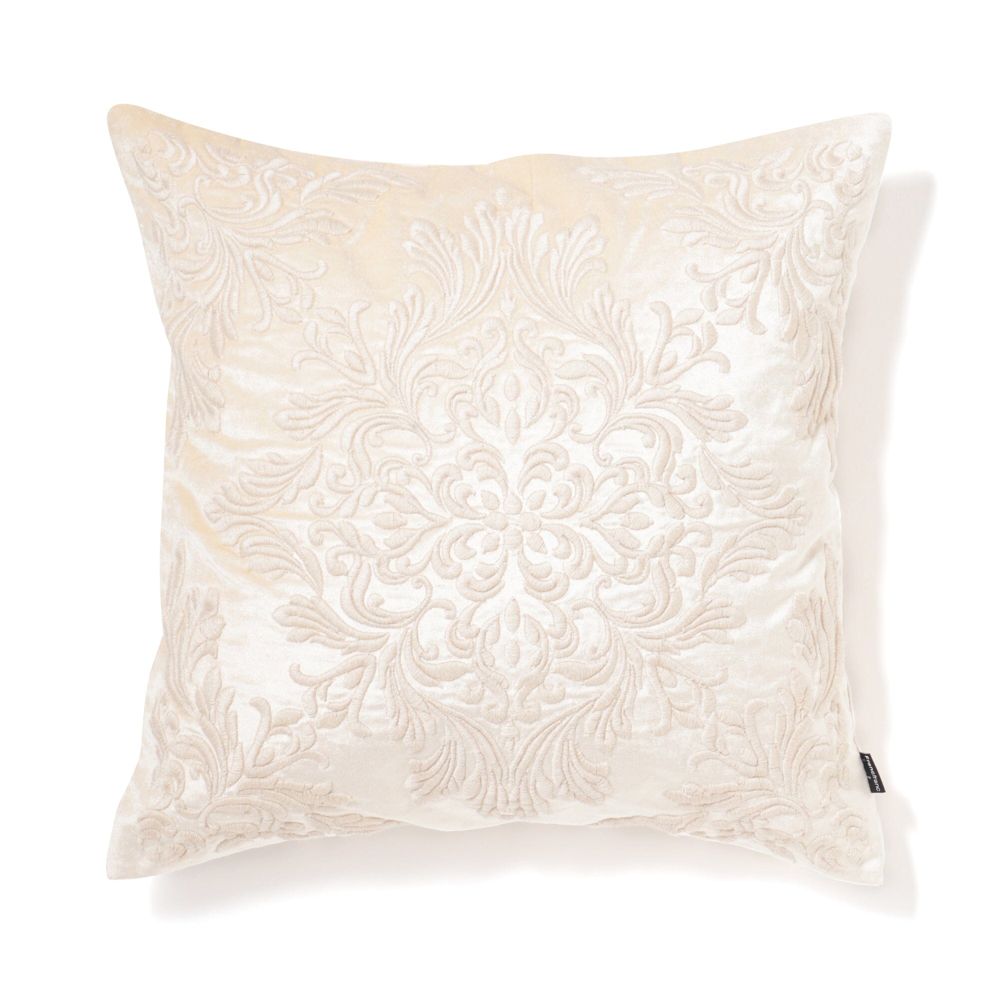 Embroidered Ornament Cushion Cover 45x45cm Beige - Elegant Home Decor for Sofa, Bed & Living Room
