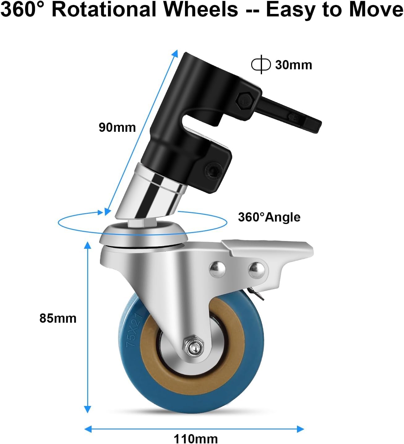 Heavy Duty C Stand 11.3ft/345cm All-Metal Adjustable Century Stand with 4.2ft/128cm Boom Arm & Wheels - Professional Photography Light Stand for Studio, Video Reflector, Umbrella, Softbox & Monolight - Perfect for Portrait, Product & Commercial Photography