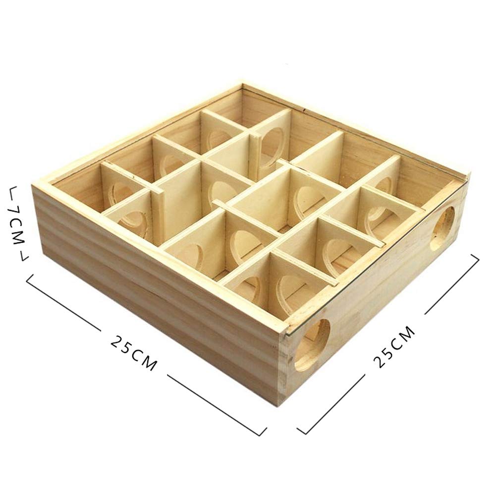 OMEM Wooden Hamster Maze & Hideout - Small Animal Cabin & Cage Accessories - Natural Pet Toys for Hamsters, Mice & Gerbils - Perfect for Cage Enrichment & Playtime Activities