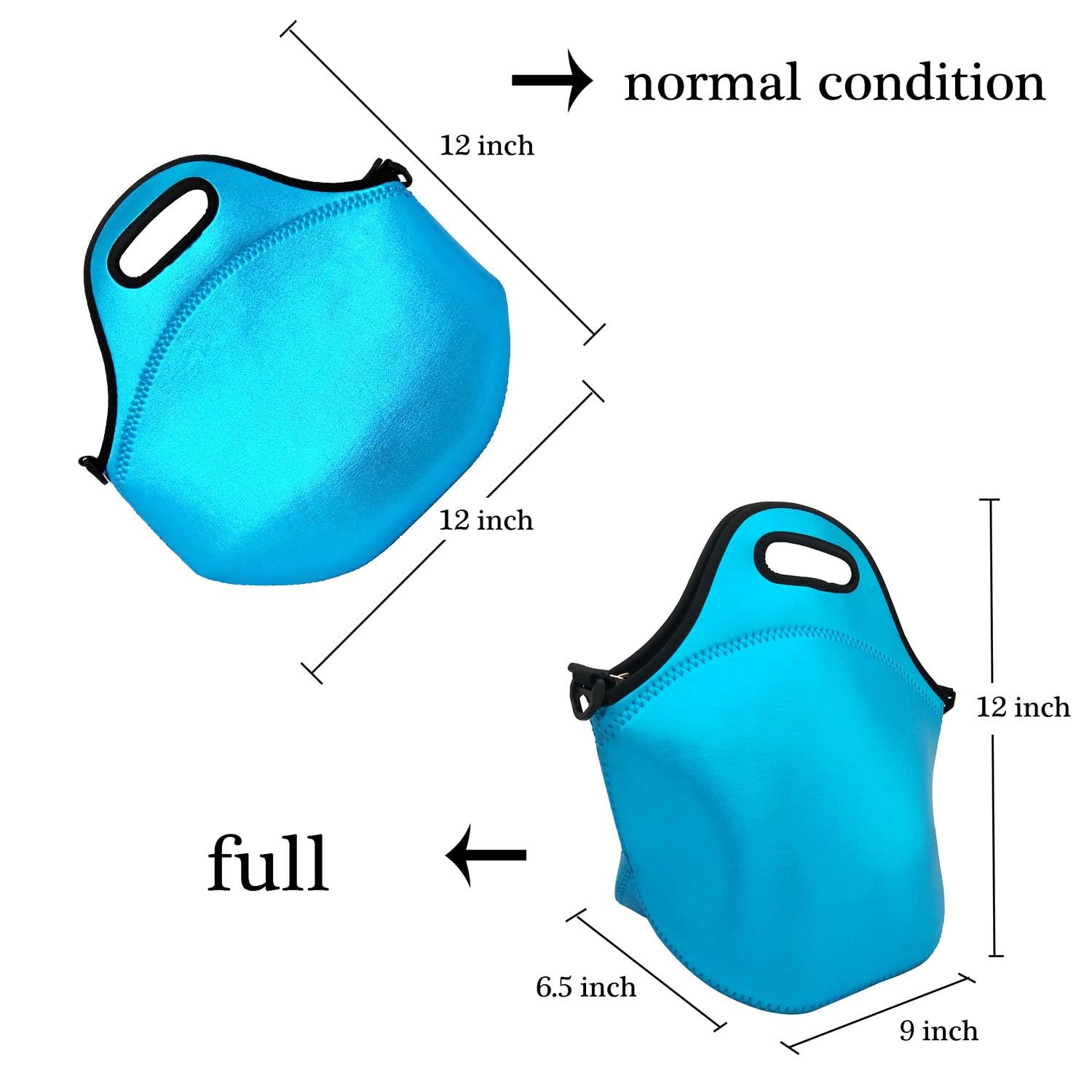 YIDA Insulated Lunch Bag for Work & Travel - Neoprene Cooler Tote for Women & Men - Office, Picnic & Outdoor Meals - Leakproof & Durable (Blue)