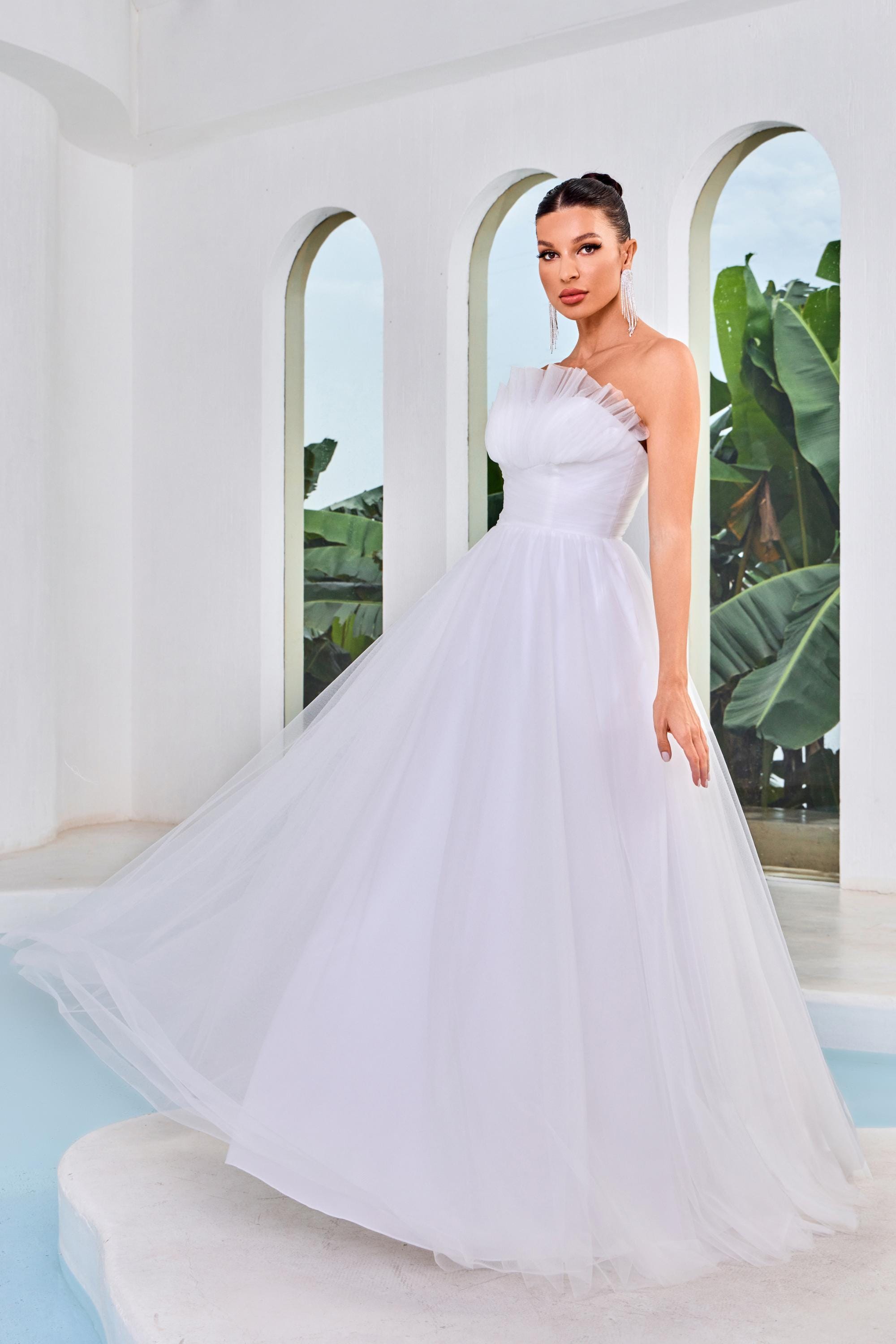 J'adore Evening Dress - A-Line Straight Tulle Sleeveless Prom Gown J24003 | Perfect for Formal Events, Weddings & Special Occasions