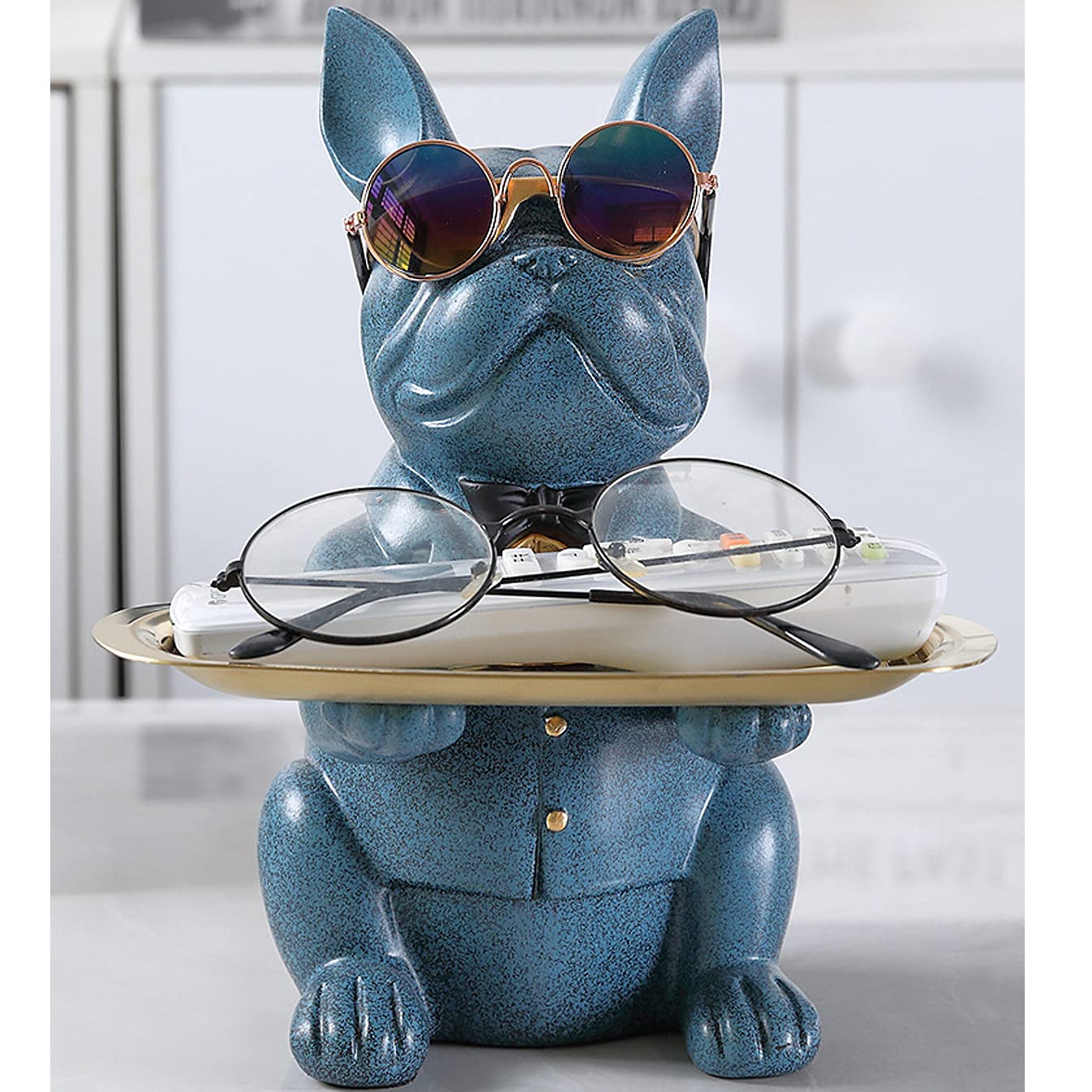YAYONG Bulldog Coin Bank - Multifunctional Desktop Decor, Money Saving Box & Fruit Tray - Unique Gift for Home, Office, Shop - Perfect for Living Room Table Decoration & Piggy Bank Alternative (Ideal for Birthday Gifts, Housewarming, and Office Desk Organizer)