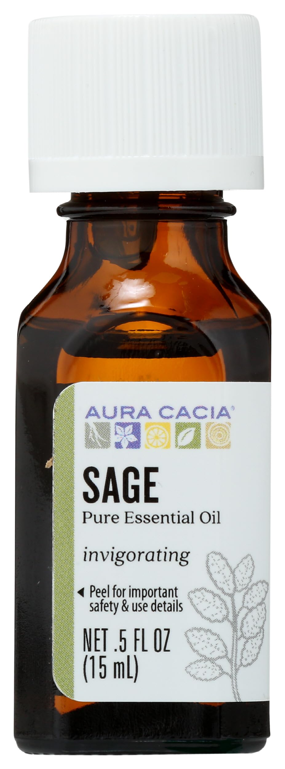 Aura Cacia Essential Oil Sage - 100% Pure & Natural Aromatherapy Oil for Relaxation, Stress Relief & Skin Care - Perfect for Diffusers, Massage & DIY Beauty Products