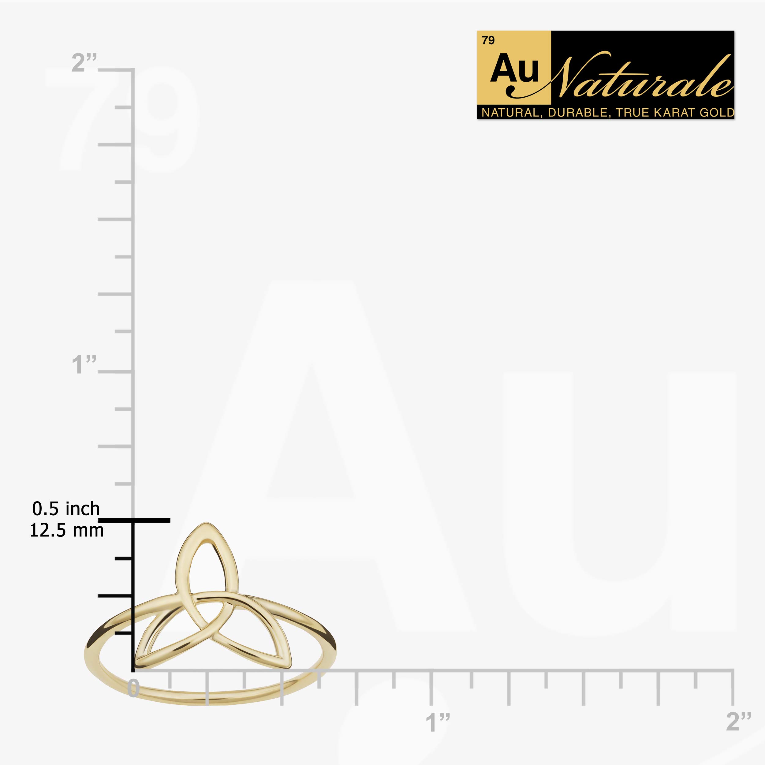 14K Yellow Gold Celtic Trinity Knot Ring for Women - Elegant Irish Jewelry, Symbol of Love & Friendship - Perfect for Gifts, Weddings & Special Occasions