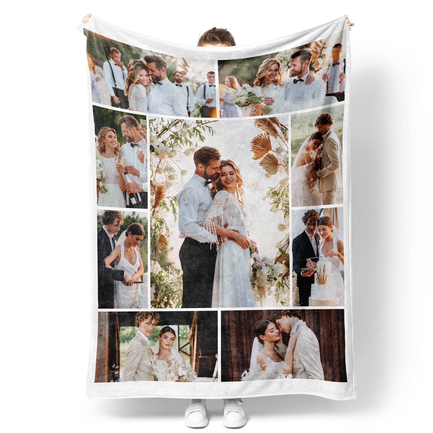 Custom Photo Blanket - Personalized Collage Blanket with Your Own Pictures - Soft & Cozy 50