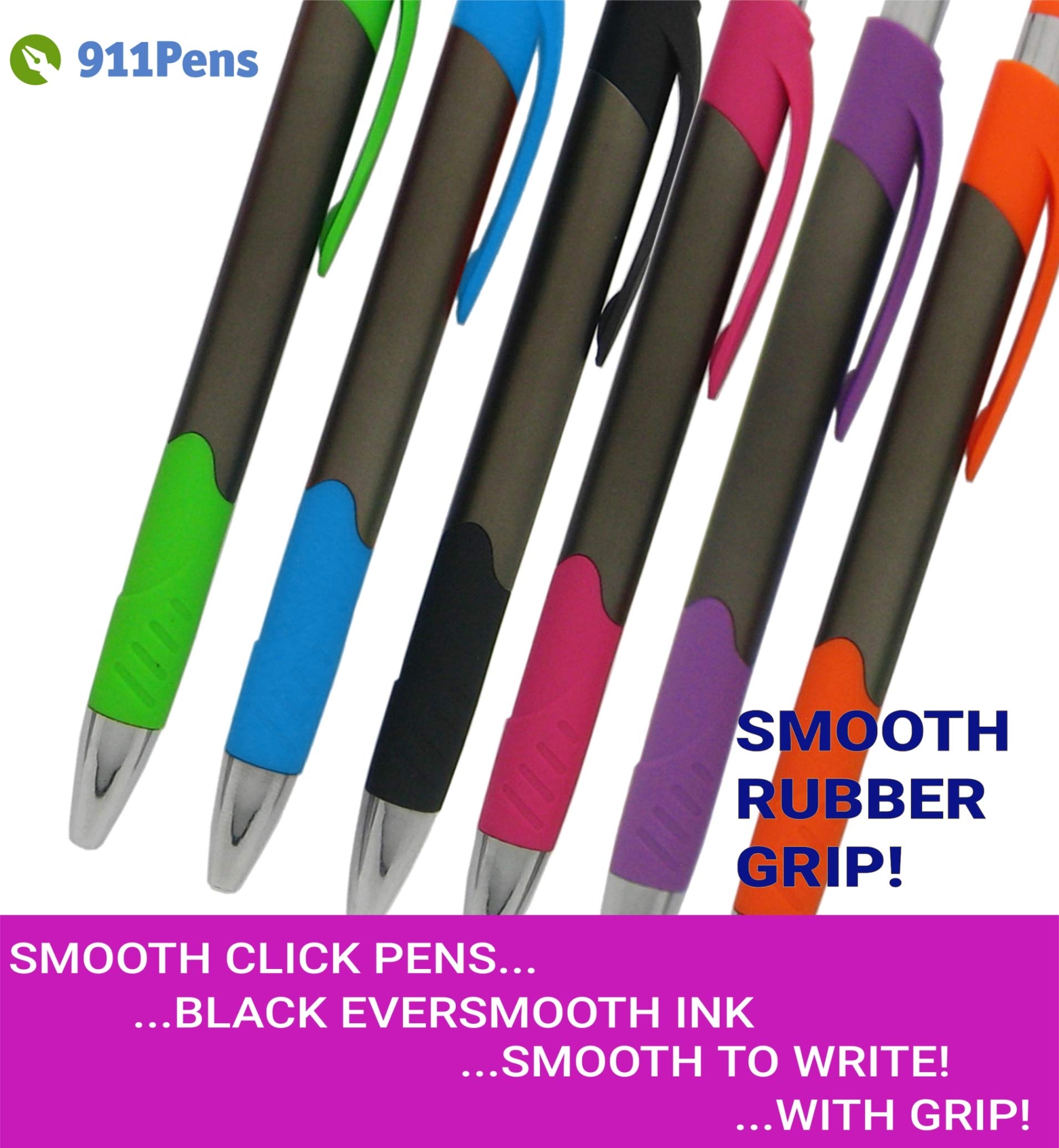 150 Pack Custom Printed Ballpoint Pens with Smooth Rubber Grip - Personalized with Your Logo & Text - Premium Promotional Branding Pens (Lavender Trim) - Ideal for Corporate Gifts, Trade Shows & Office Supplies