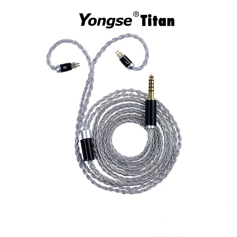 Premium Yongse Titan II 8-Core Silver Palladium Plated Audiophile Headphone Cable - 3.5mm/2.5mm/4.4mm Connectors for MMCX/0.78 2Pin - Perfect for Hi-Fi Music, Studio Monitoring & Professional Audio Enthusiasts