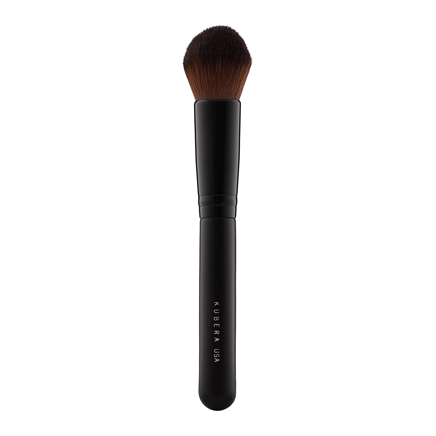 KUBERA Vegan Cruelty-Free Face Powder Blush Brush - 100% Synthetic Small Pointed Makeup Brush for Precision Application & Blending | Made in USA | Perfect for Contouring, Highlighting & Everyday Makeup
