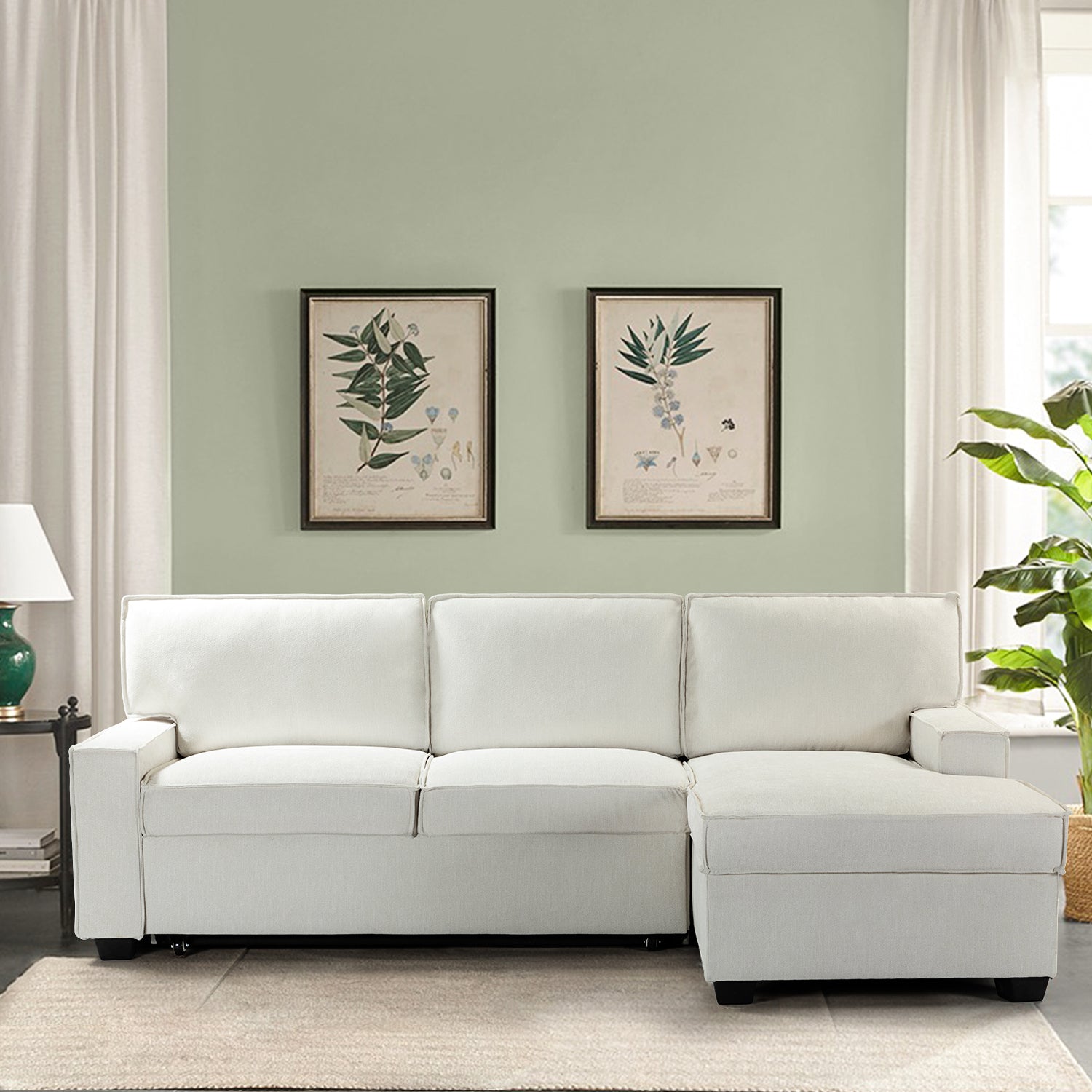 Sendera Upholstered Sleeper Sofa Bed with Storage | Convertible Couch for Small Spaces | Perfect for Guest Rooms, Apartments & Living Rooms
