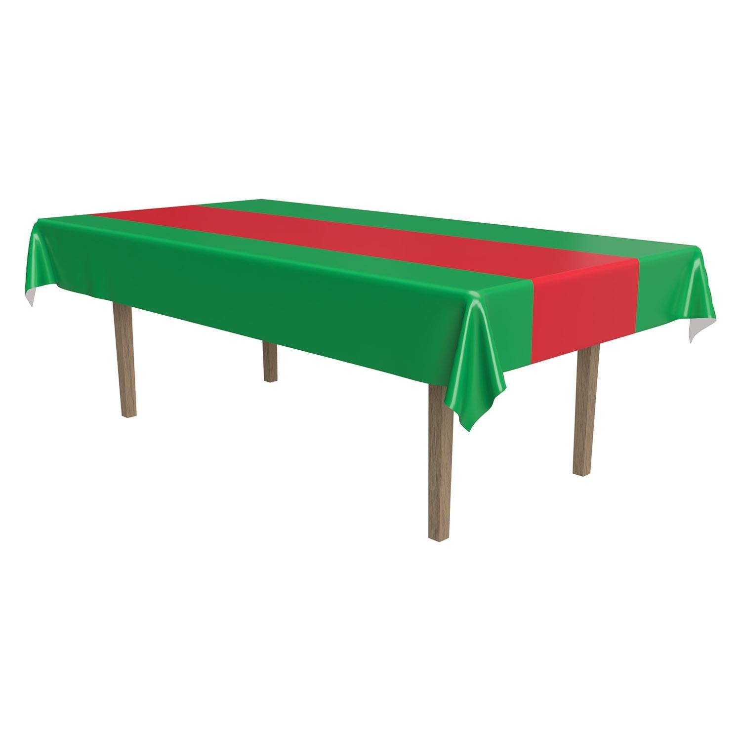 12 Pack Beistle Christmas Red and Green Table Covers - Festive Holiday Party Decor for Dining Tables, Buffets, and Events
