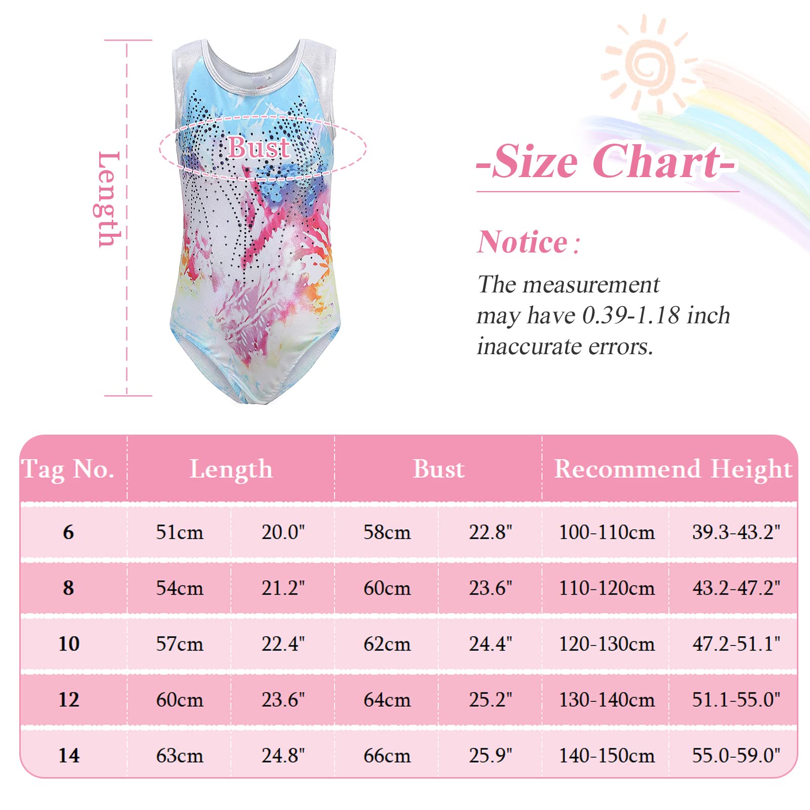 SEAUR Girls Gymnastics Leotard - Sleeve Dance Outfit, Biketard Unitard for Ballet, Cheerleading & Fitness - Breathable Activewear Bodysuit for Training, Competition & Performance