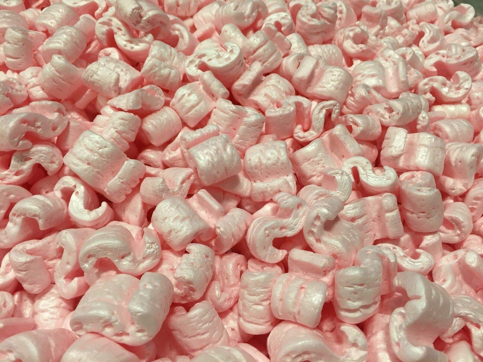 150 Gallons (20 Cubic Feet) Anti-Static Pink Packing Peanuts for Shipping - Perfect for Electronics, Fragile Items & Moving Supplies
