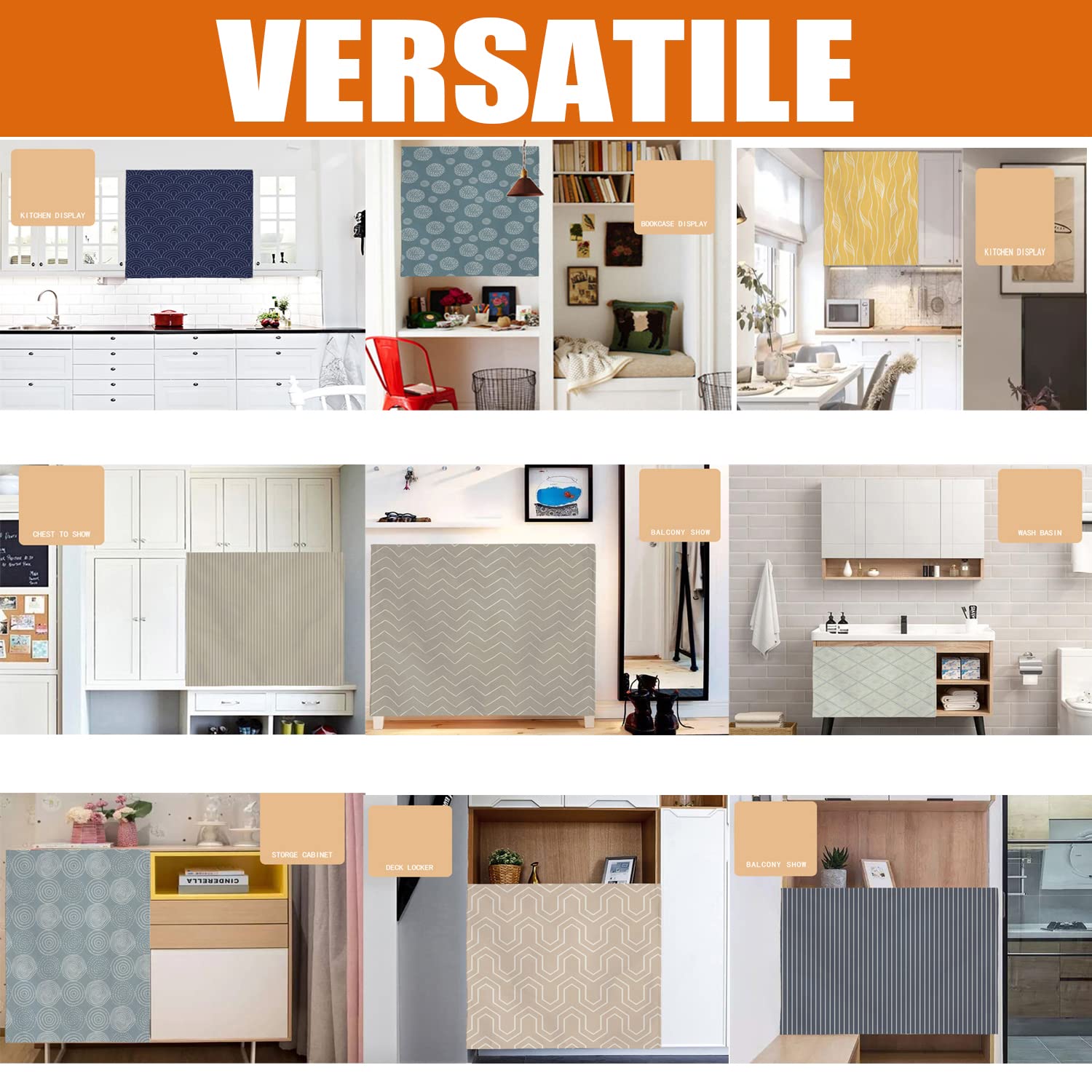 Liveinu Geometric Beige Cabinet Curtains - 31
