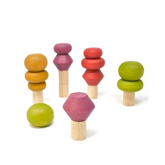 Lubulona Wooden Stacking Trees Toy - Montessori Educational Stacking Blocks for Toddlers, Kids Learning & Development - Perfect for Preschool Classroom, Daycare, and Home Playtime