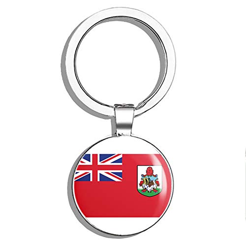 Double Sided Bermuda Flag Stainless Steel Keychain - Durable Key Ring Holder with Carabiner Clip for Keys, Backpacks & Travel Accessories | Perfect Gift for Travelers & Flag Enthusiasts