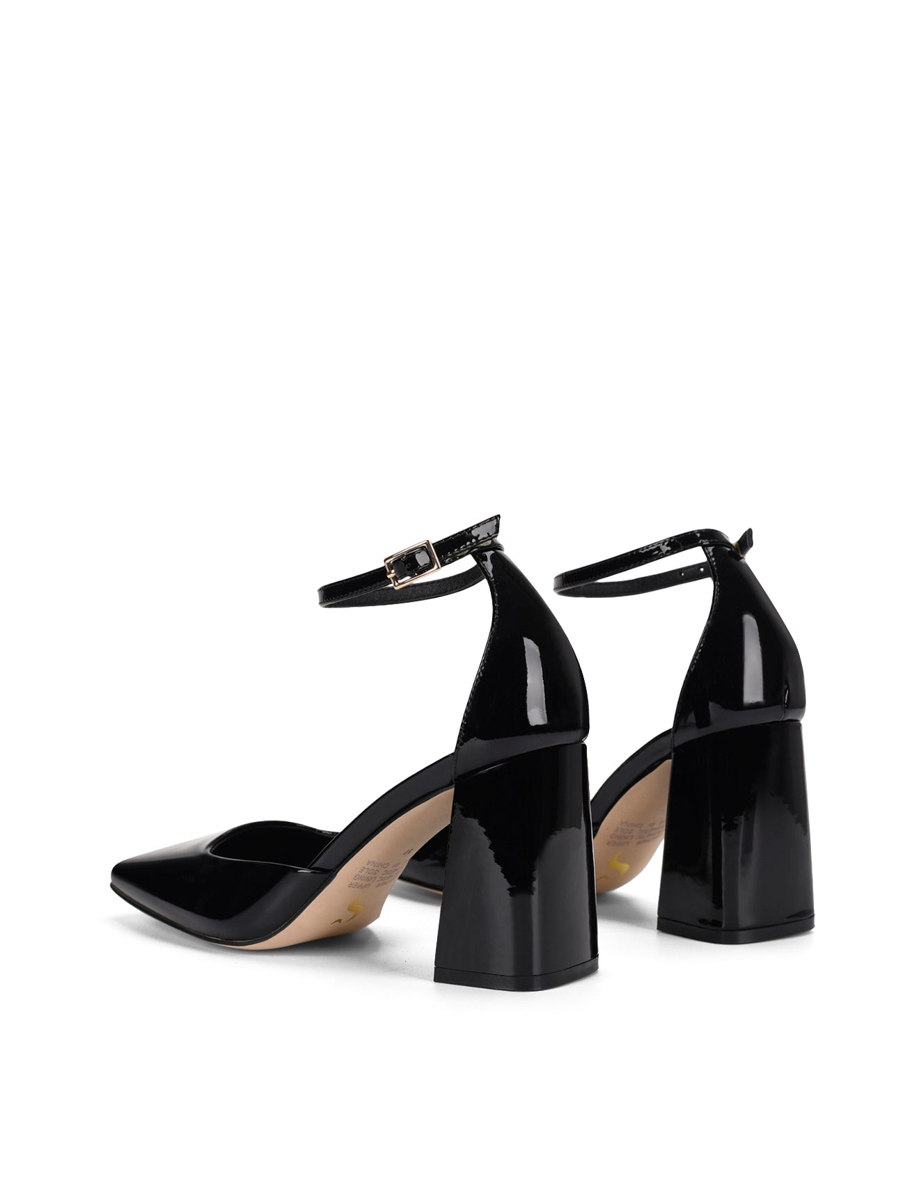 Travis Women's Closed Toe Block Heel Pumps - Black Patent Leather Dress Shoes for Office, Wedding & Formal Occasions