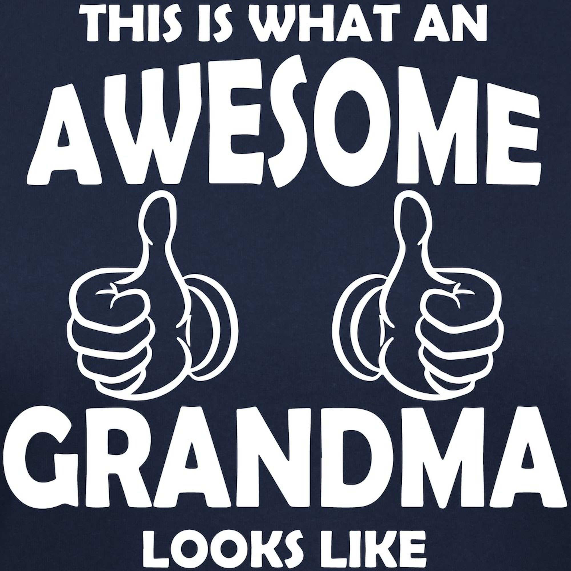 Awesome Grandma Looks Like T-Shirt - Women's Cotton Dark Tee for Mother's Day & Family Gifts - Perfect for Casual Wear, Family Reunions & Grandparent Apparel