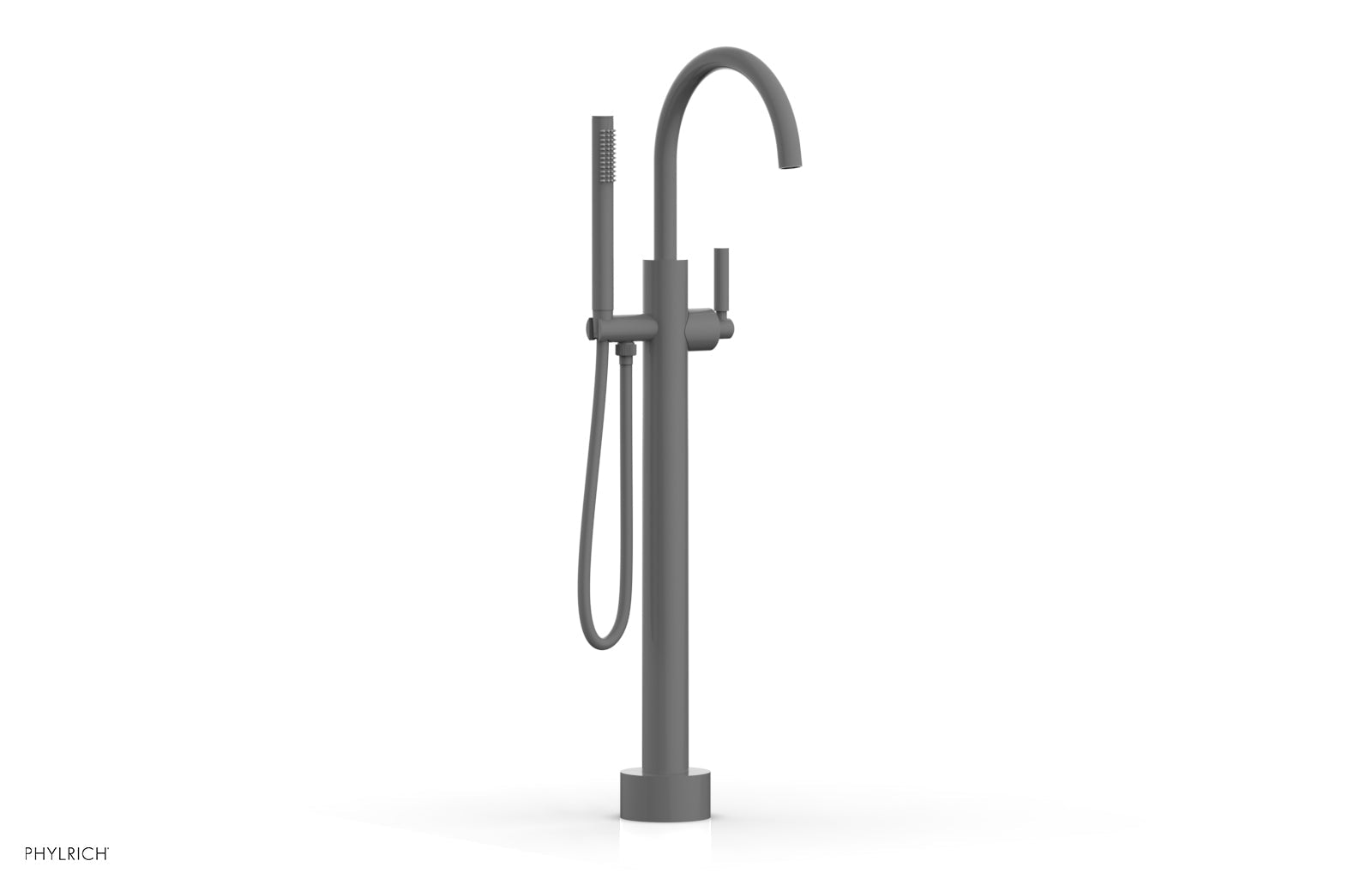 BASIC Low Floor Mount Tub Filler with Lever Handle & Hand Shower - D130 44 03 - Perfect for Modern Bathroom Renovations and Spa-Like Showers