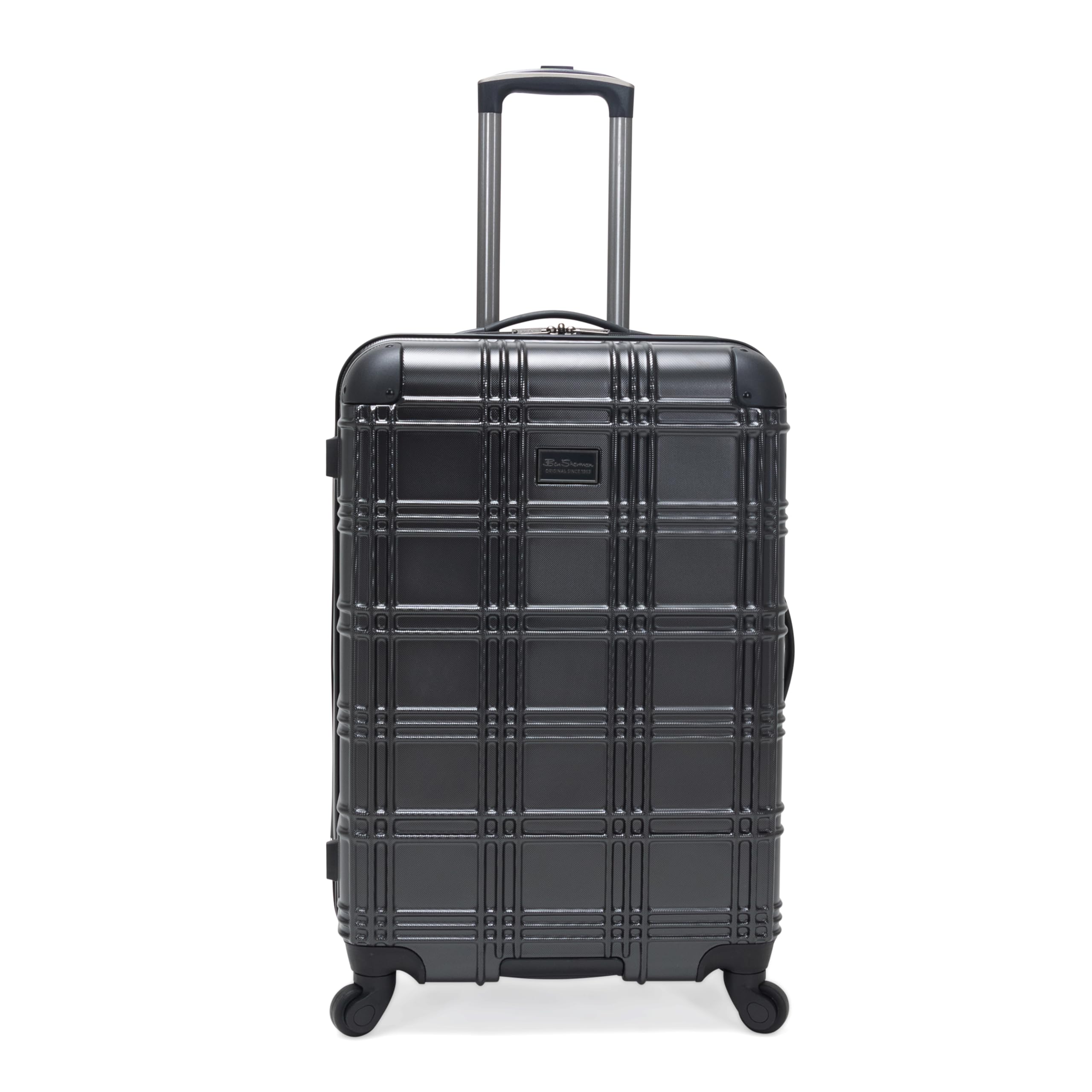 Ben Sherman Nottingham Lightweight Hardside 4-Wheel Spinner Suitcase - 24-Inch Checked Luggage for Travel, Charcoal | Durable Carry-On for Business Trips & Vacations