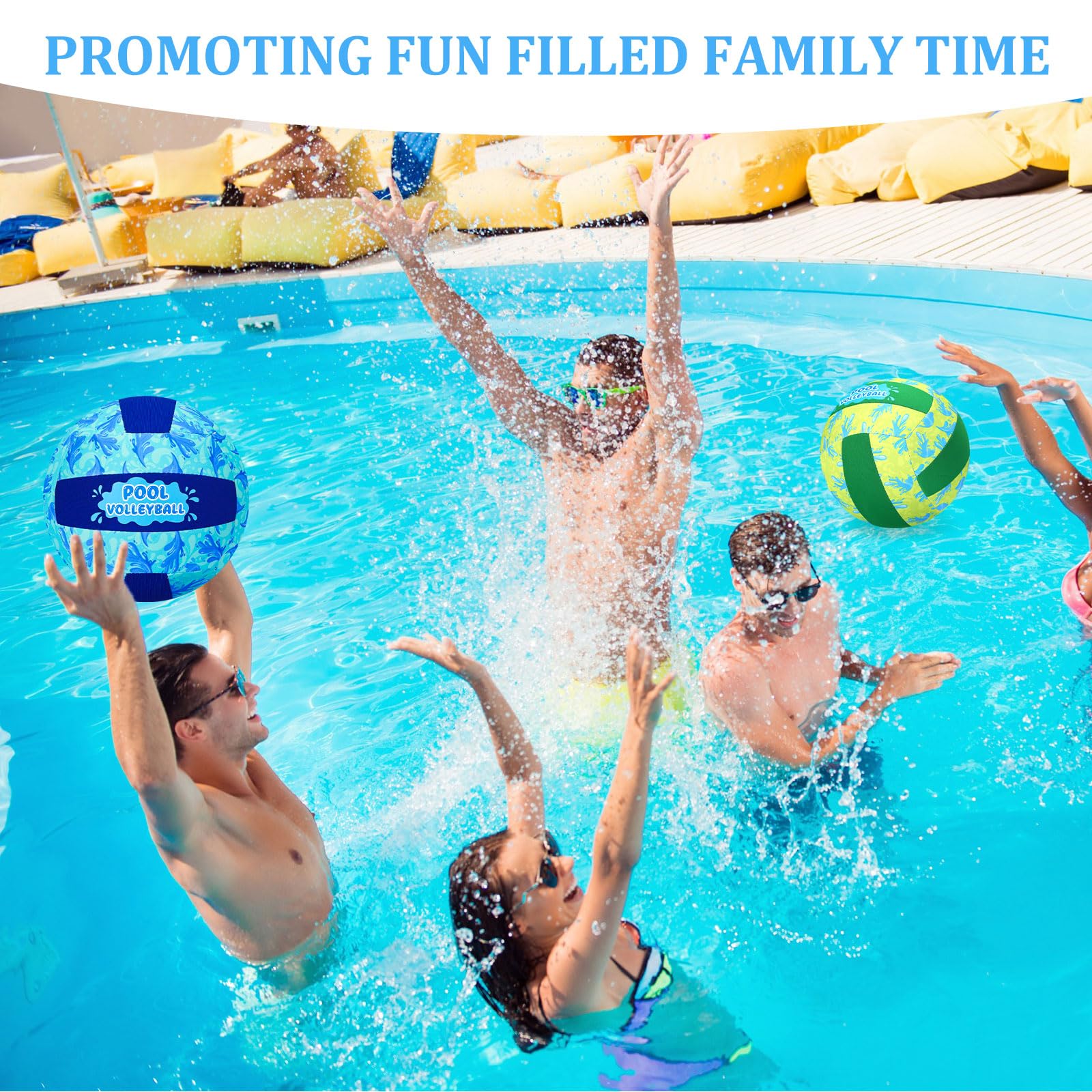 4 Pack Inflatable Water Volleyball Set - 8 Inch Waterproof Pool Balls for Swimming, Beach & Backyard Games | Includes Ball Pump for Kids, Teens & Adults | Perfect for Summer Parties, Family Fun & Outdoor Activities