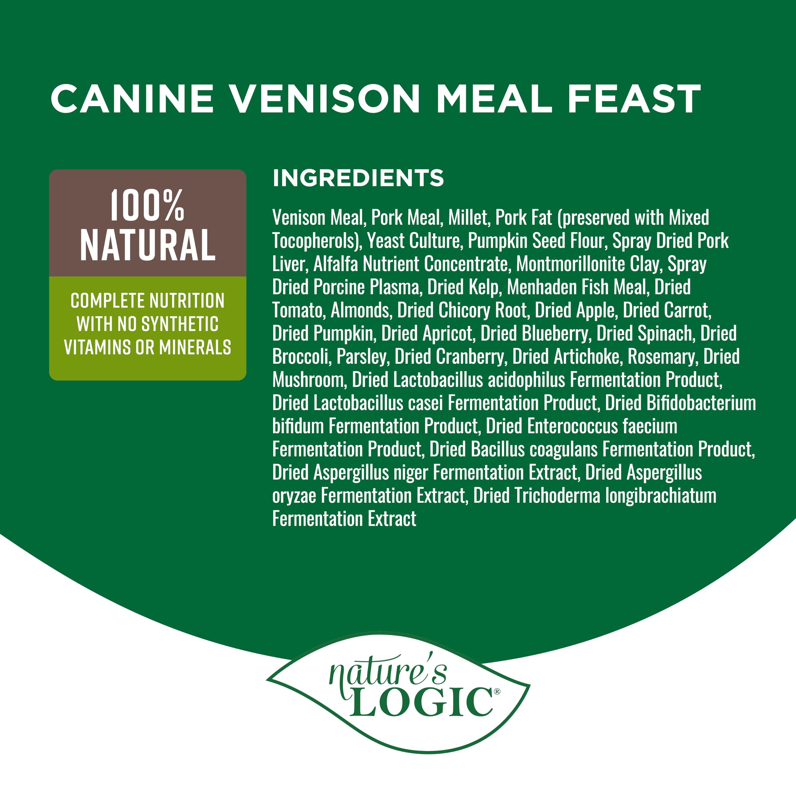 Nature's Logic Venison Dry Dog Food - 4.4 lb Grain-Free Kibble for Adult Dogs | High Protein Natural Pet Food for Sensitive Stomachs | Perfect for Outdoor Adventures & Active Lifestyles