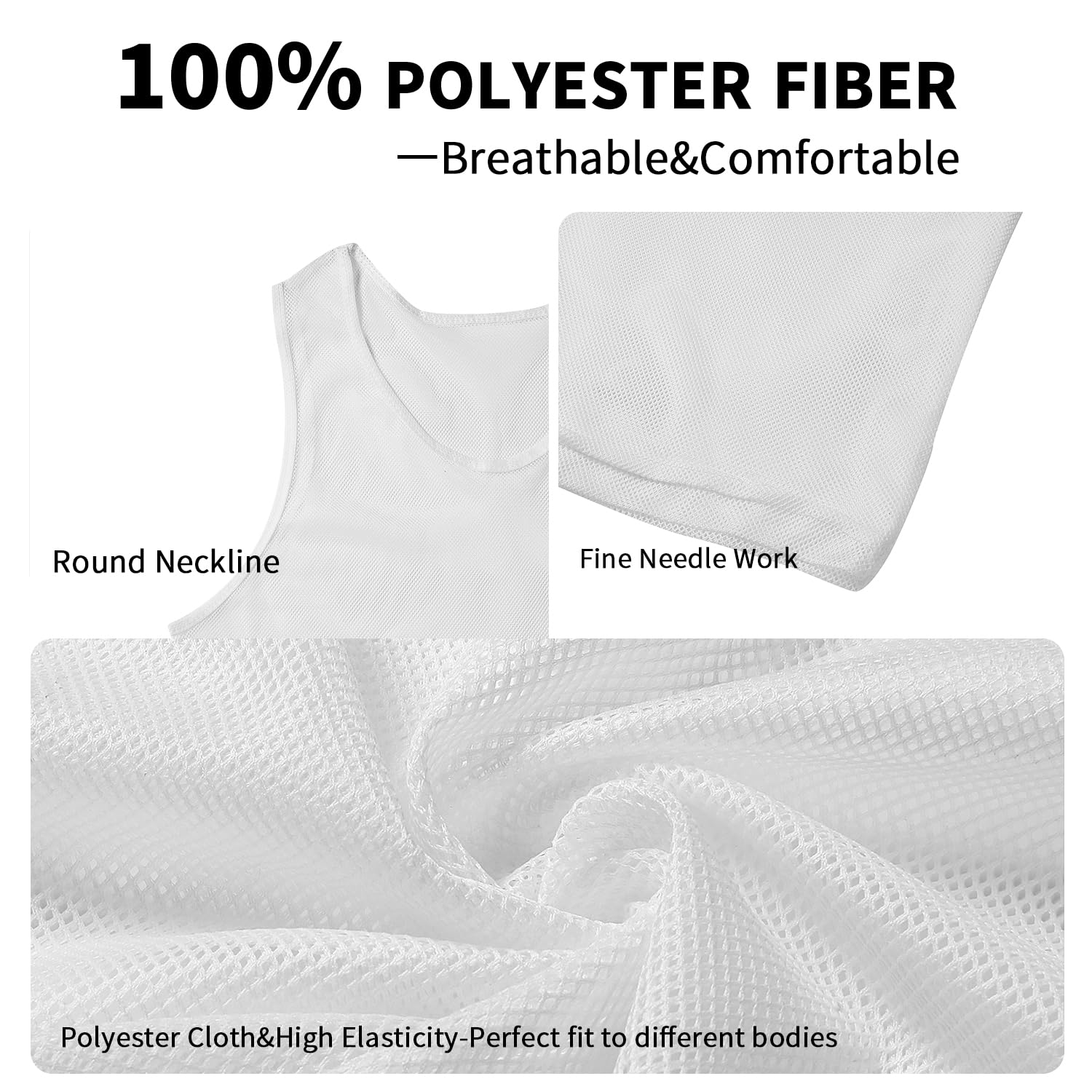 Breathable Nylon Mesh Soccer Training Vests - Reversible Scrimmage Pinnies for Adults & Youth with Numbered Bibs - Ideal for Team Practice, Drills & Sports Tournaments